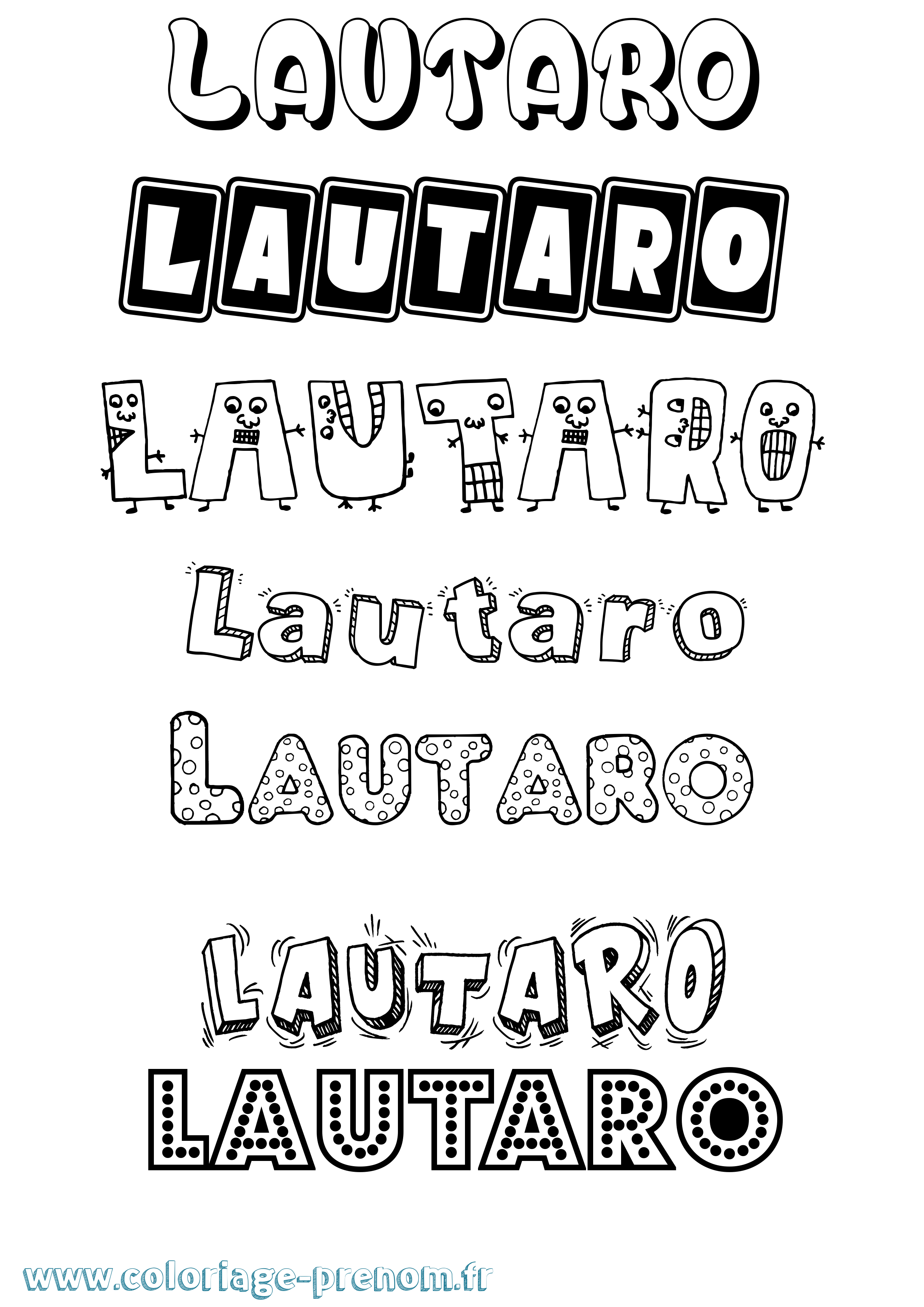 Coloriage prénom Lautaro Fun