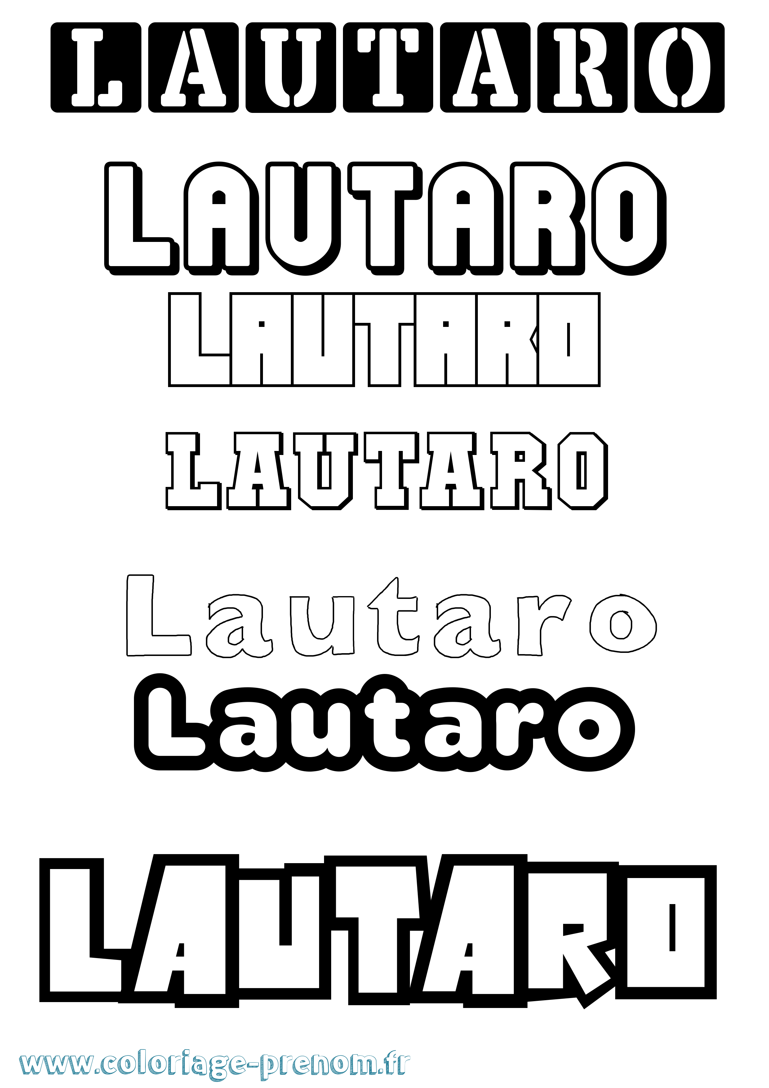 Coloriage prénom Lautaro Simple