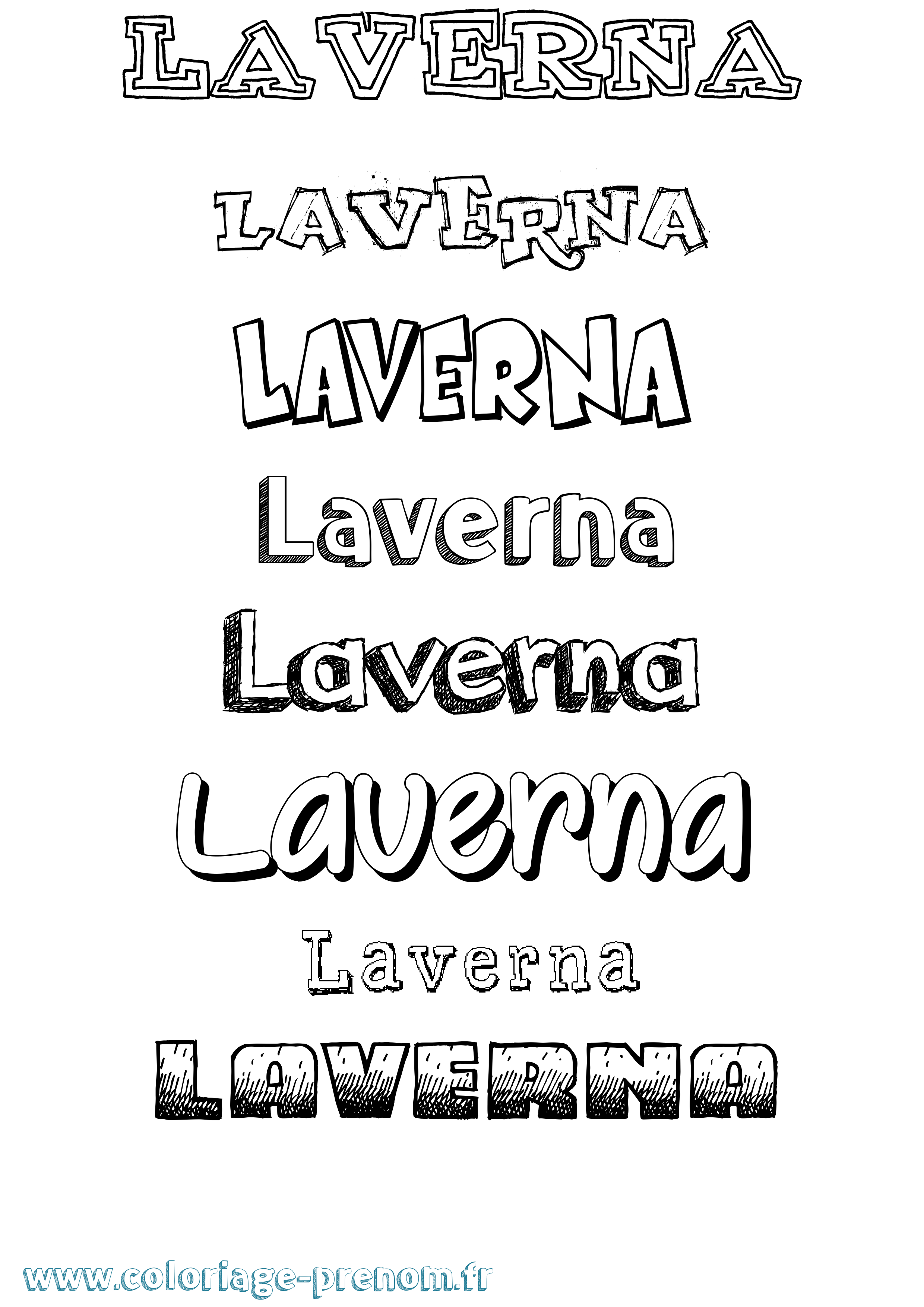 Coloriage prénom Laverna Dessiné