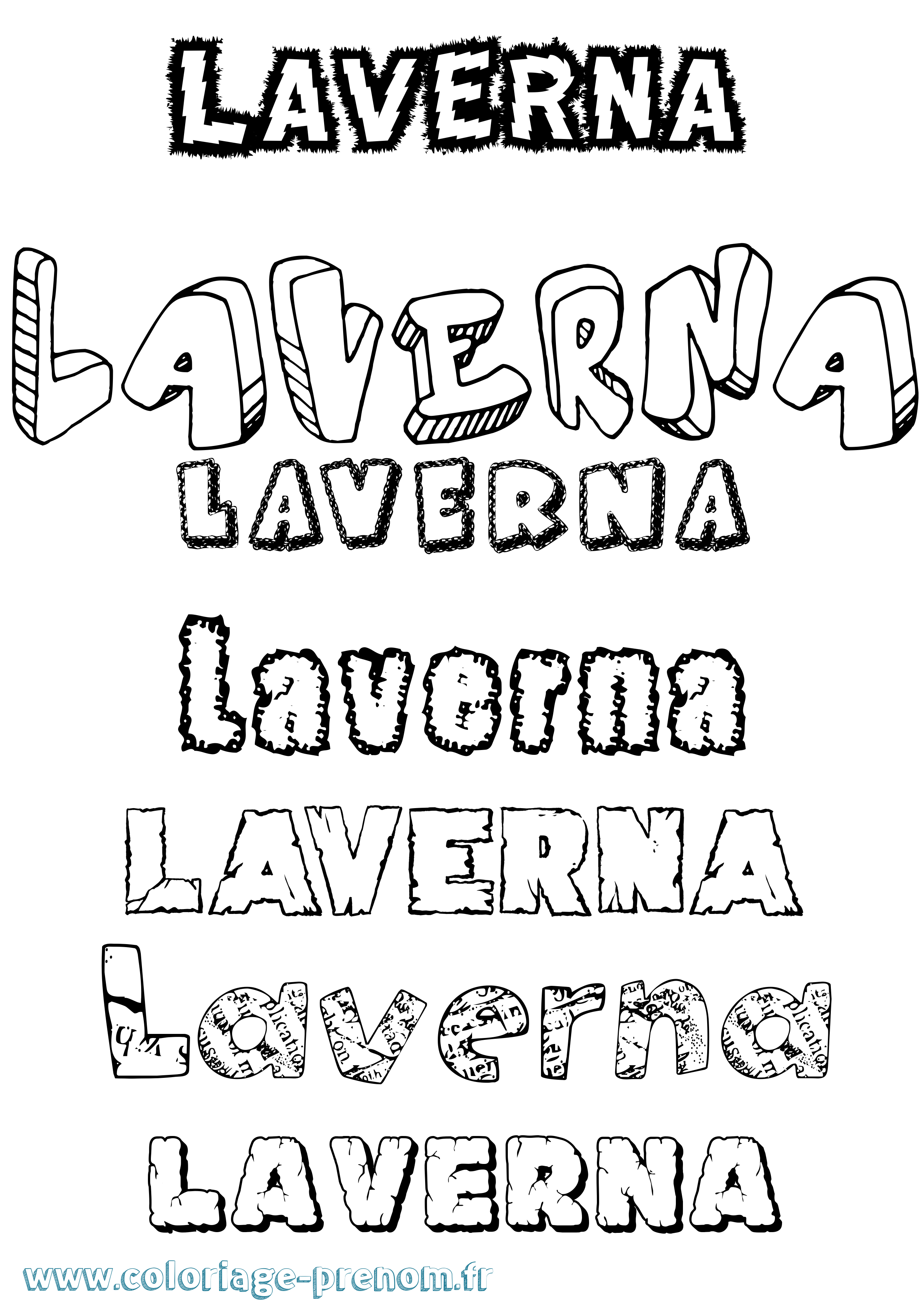 Coloriage prénom Laverna Destructuré