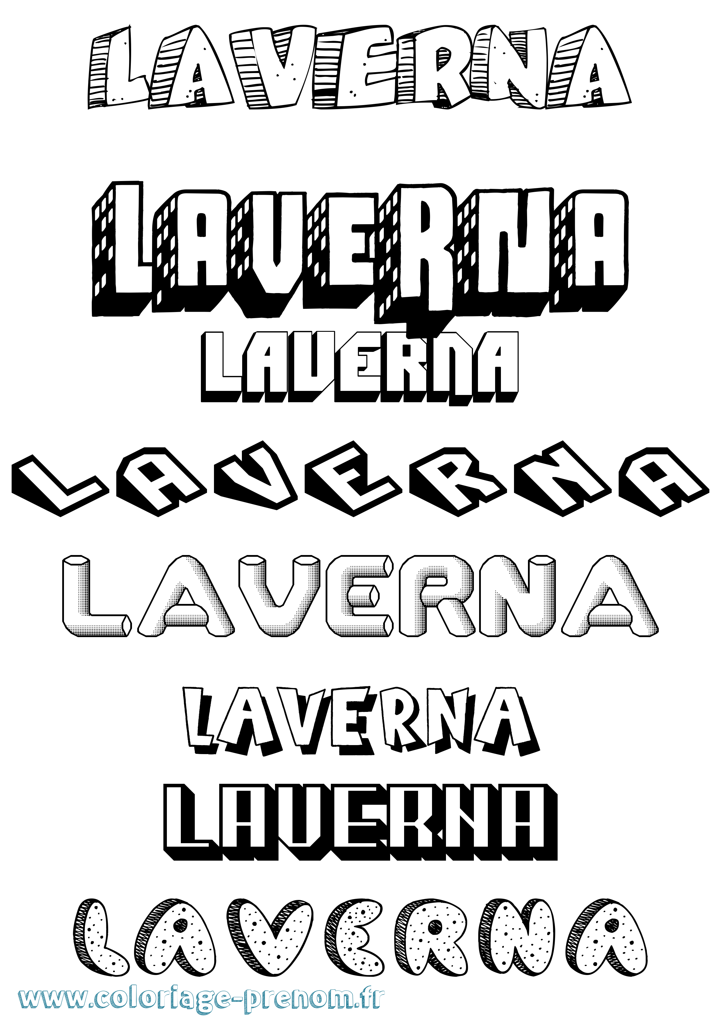 Coloriage prénom Laverna Effet 3D