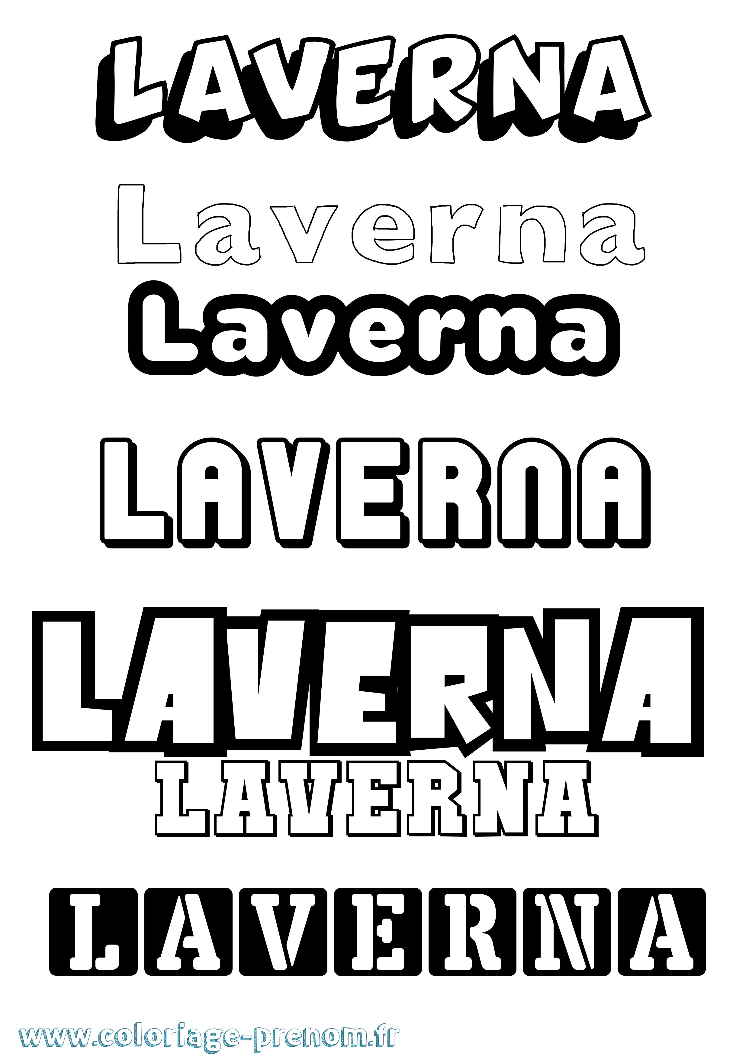 Coloriage prénom Laverna Simple