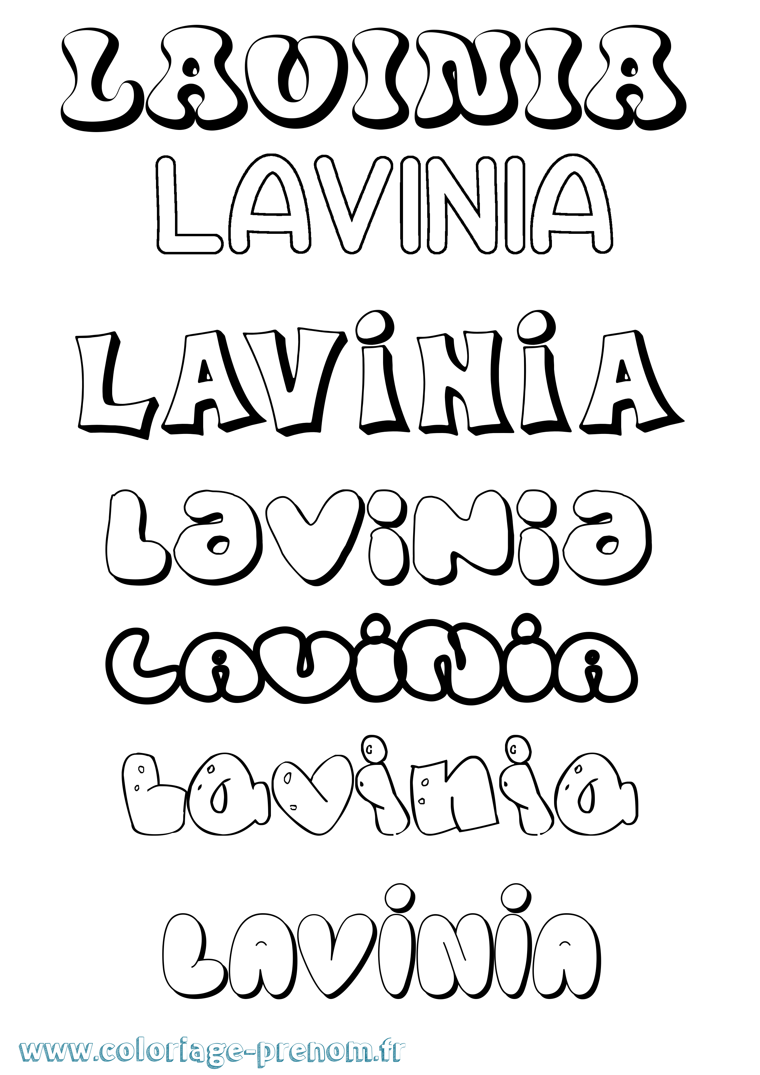 Coloriage prénom Lavinia Bubble