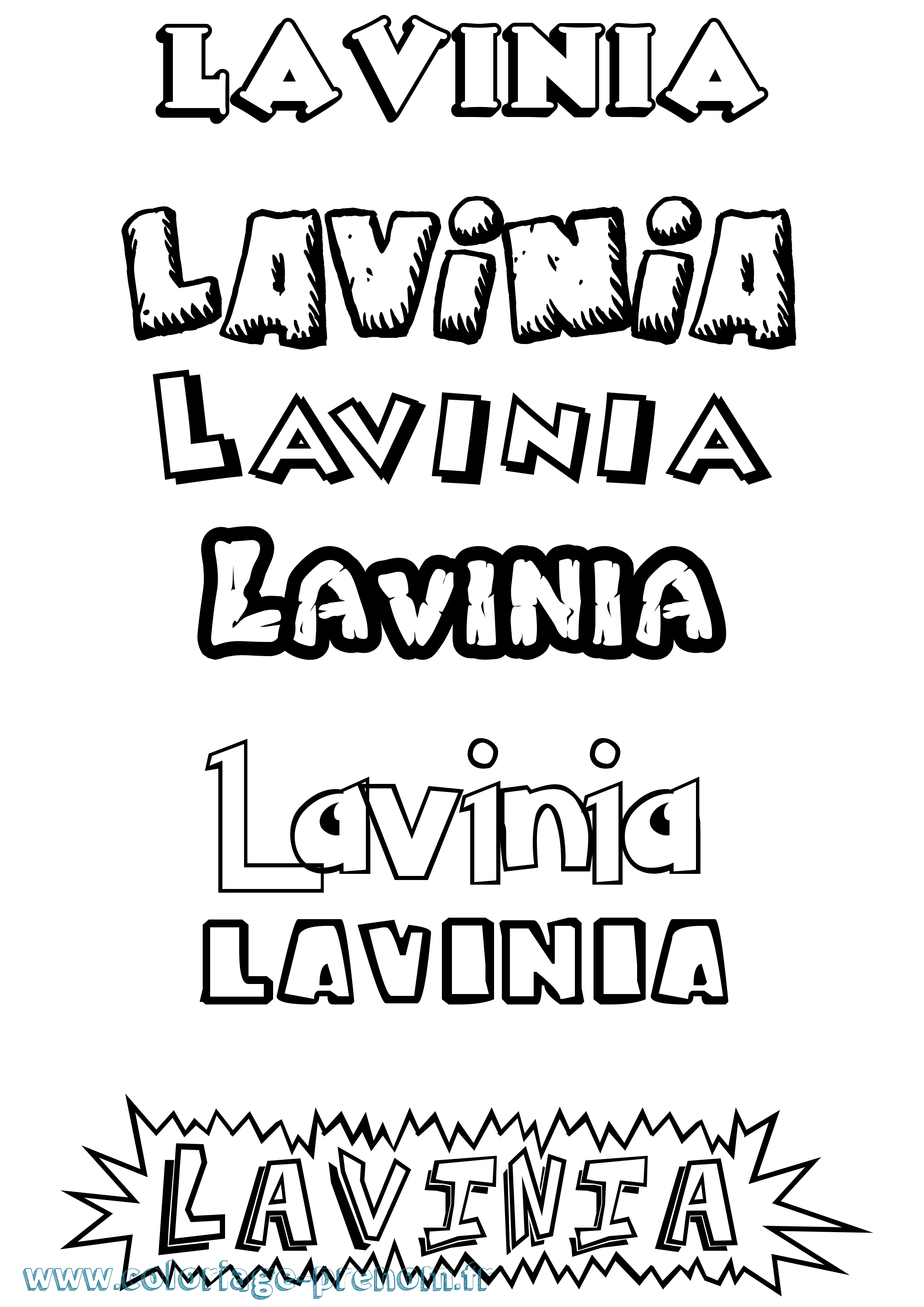 Coloriage prénom Lavinia Dessin Animé