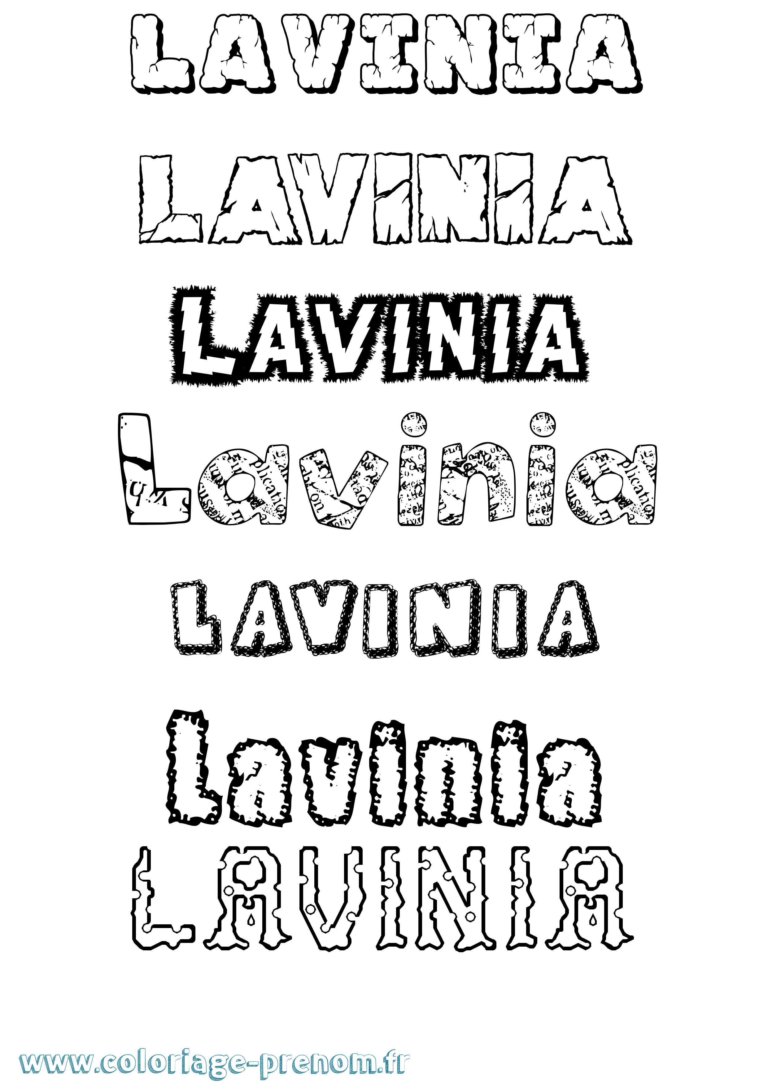 Coloriage prénom Lavinia Destructuré
