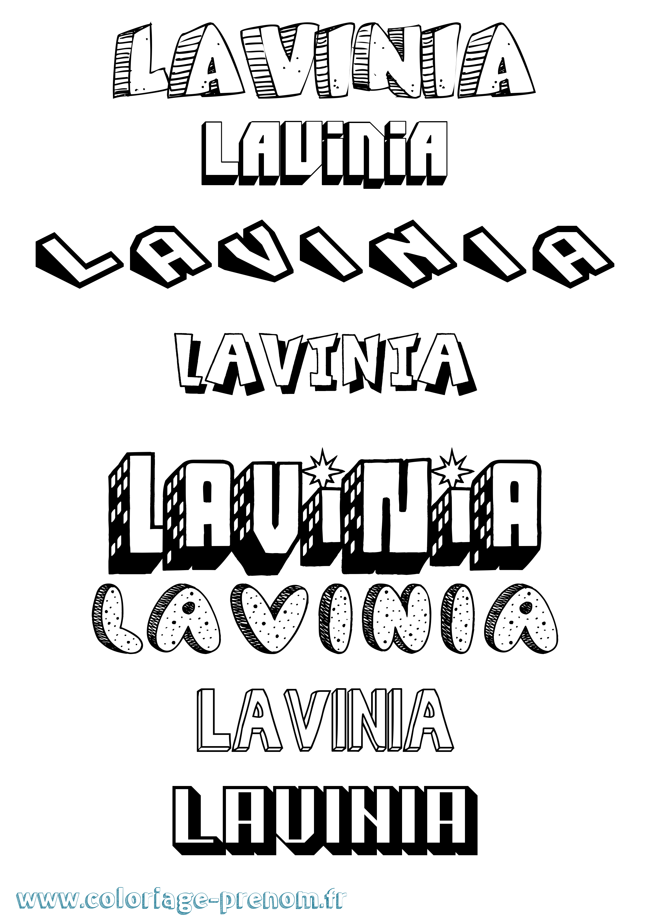 Coloriage prénom Lavinia Effet 3D