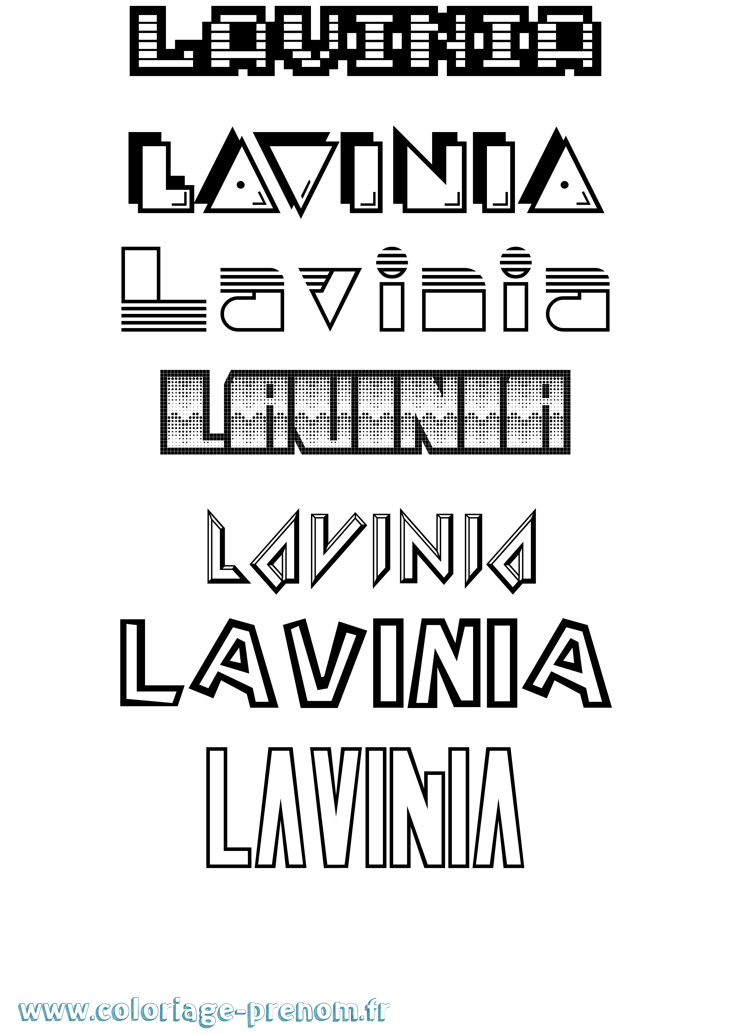 Coloriage prénom Lavinia Jeux Vidéos