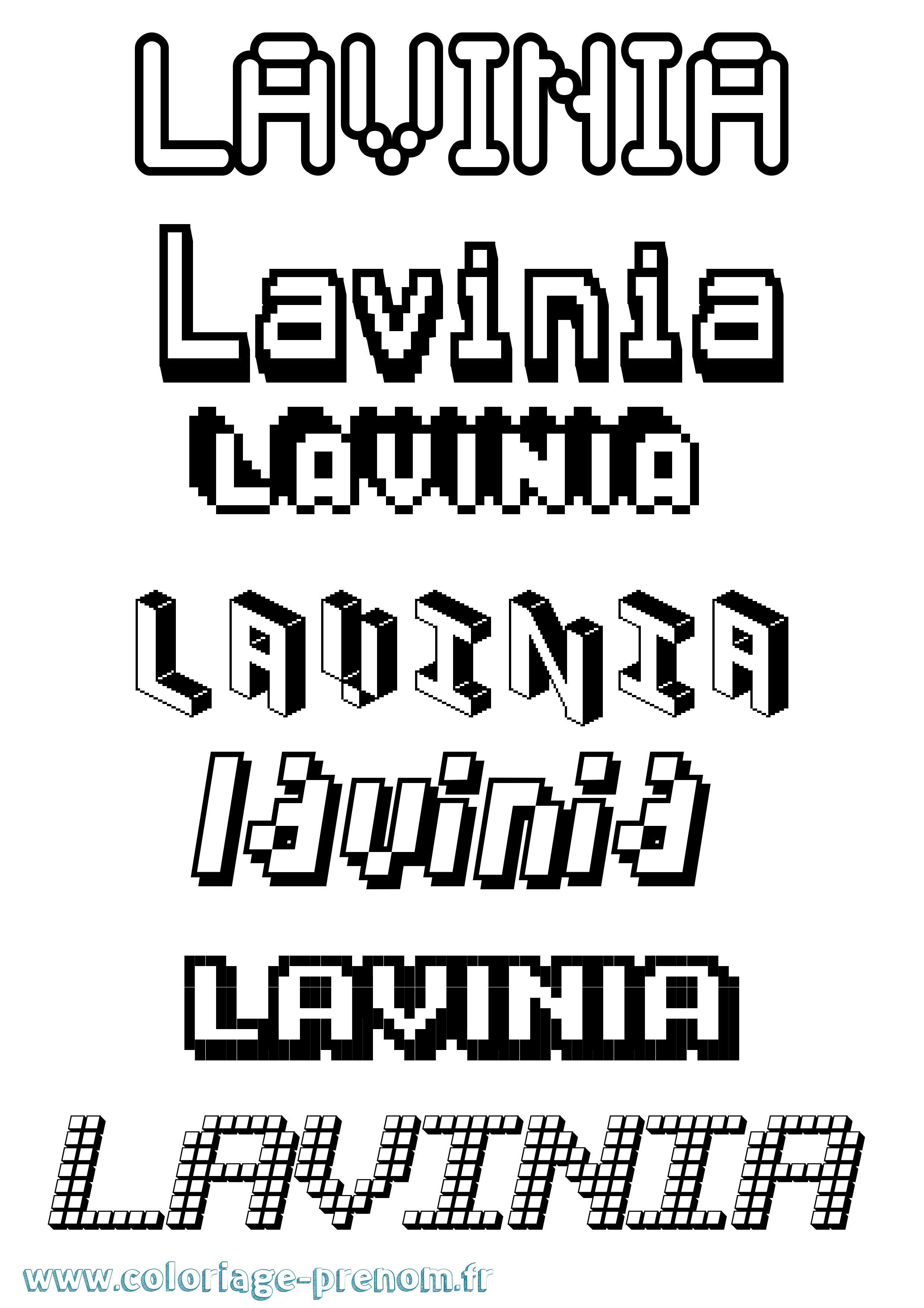 Coloriage prénom Lavinia Pixel