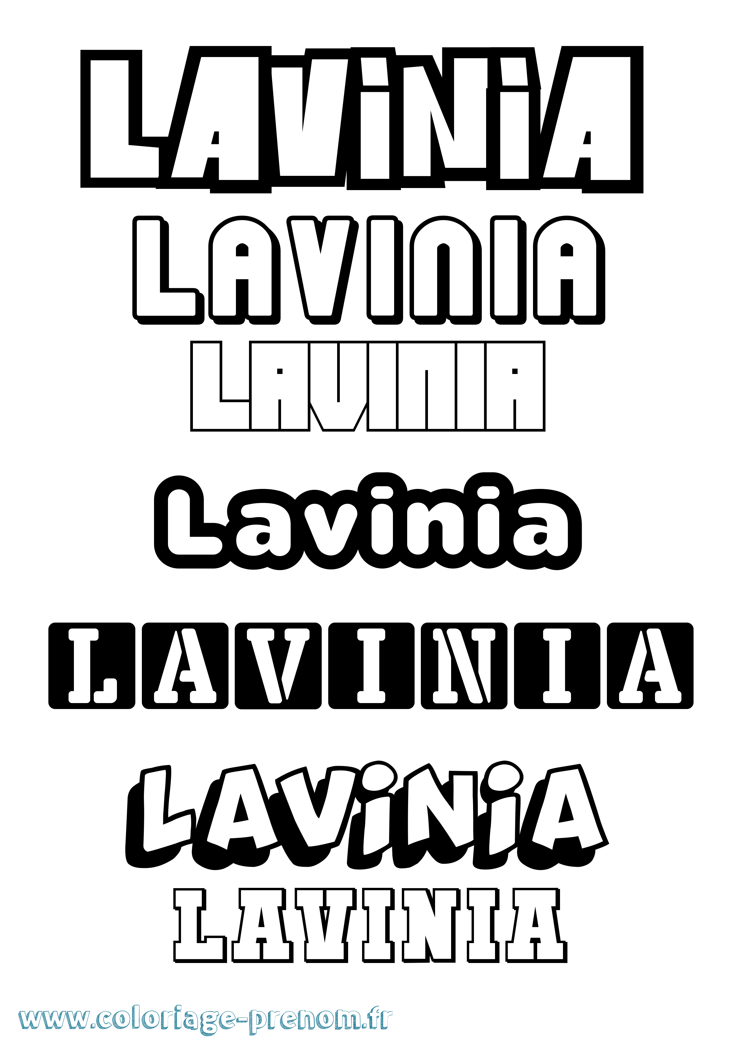 Coloriage prénom Lavinia Simple