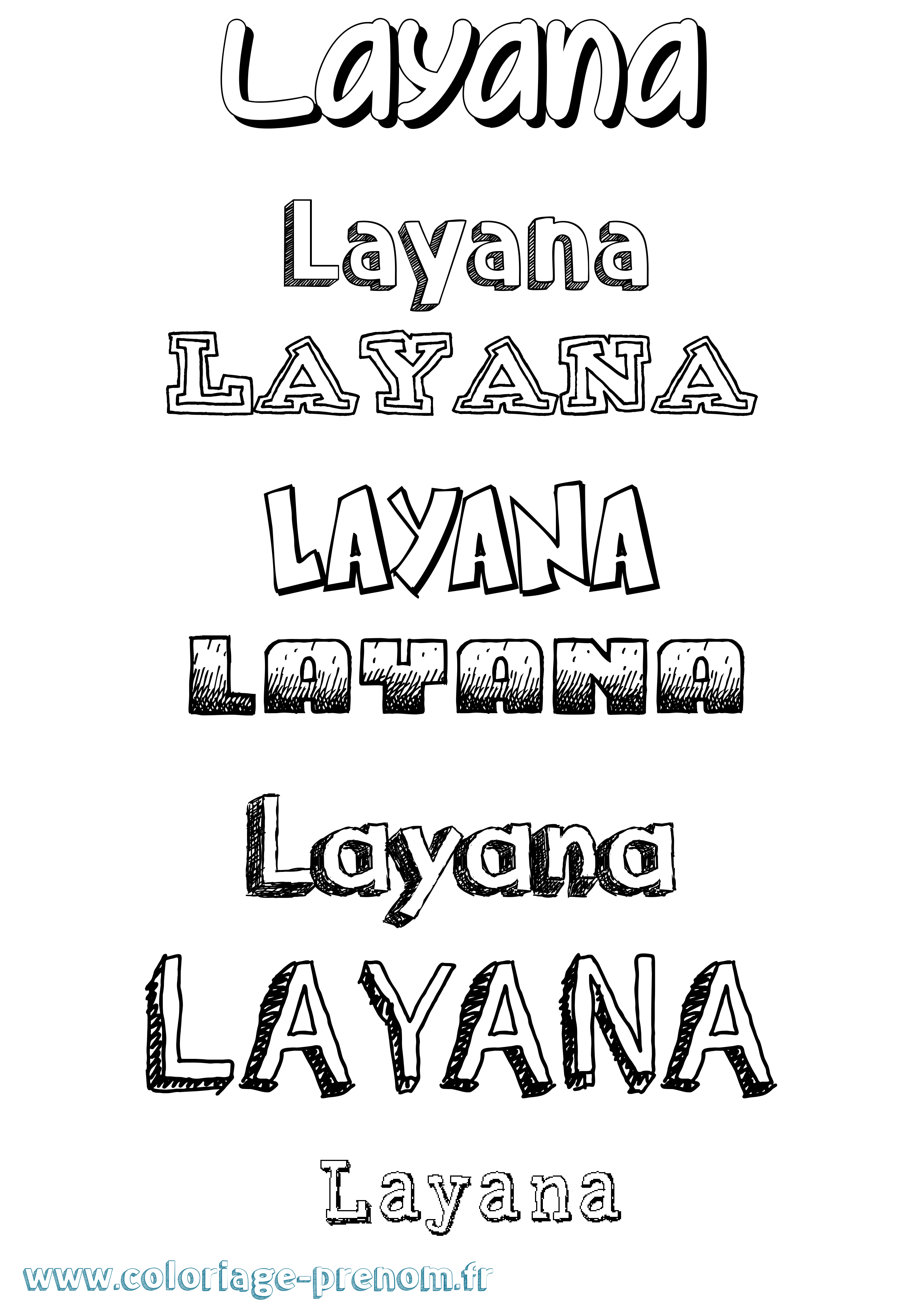 Coloriage Layana Coloriage prénom Layana
