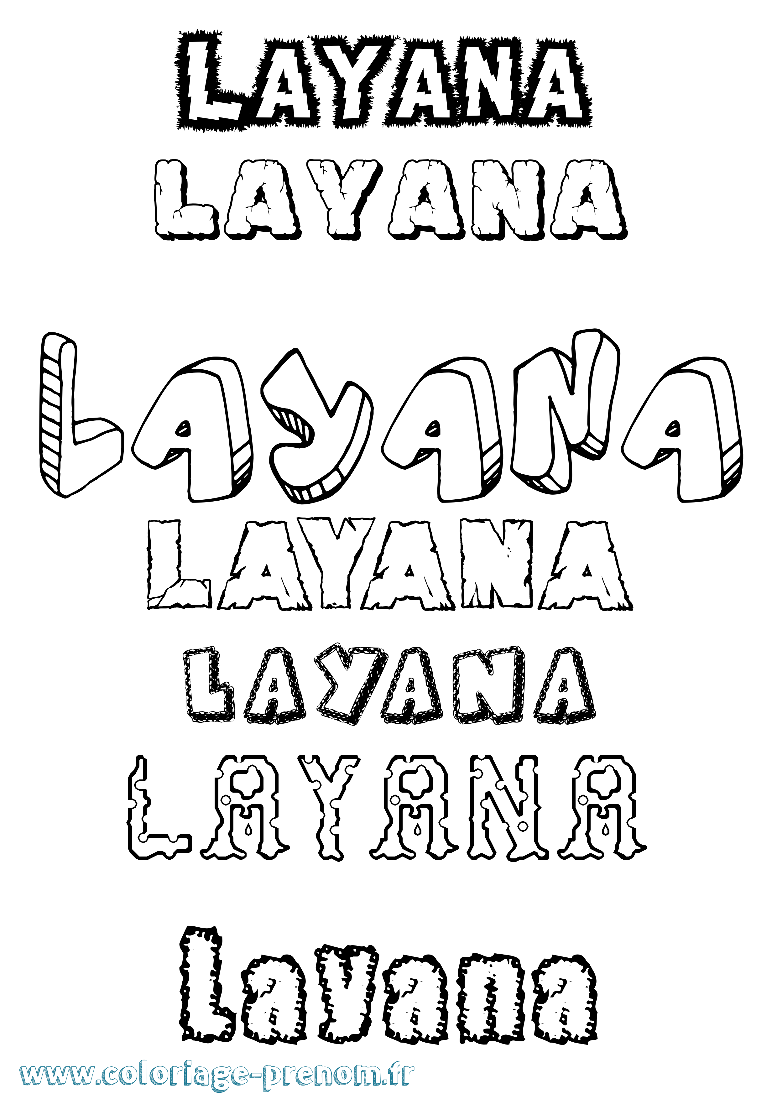 Coloriage Layana Coloriage prénom Layana