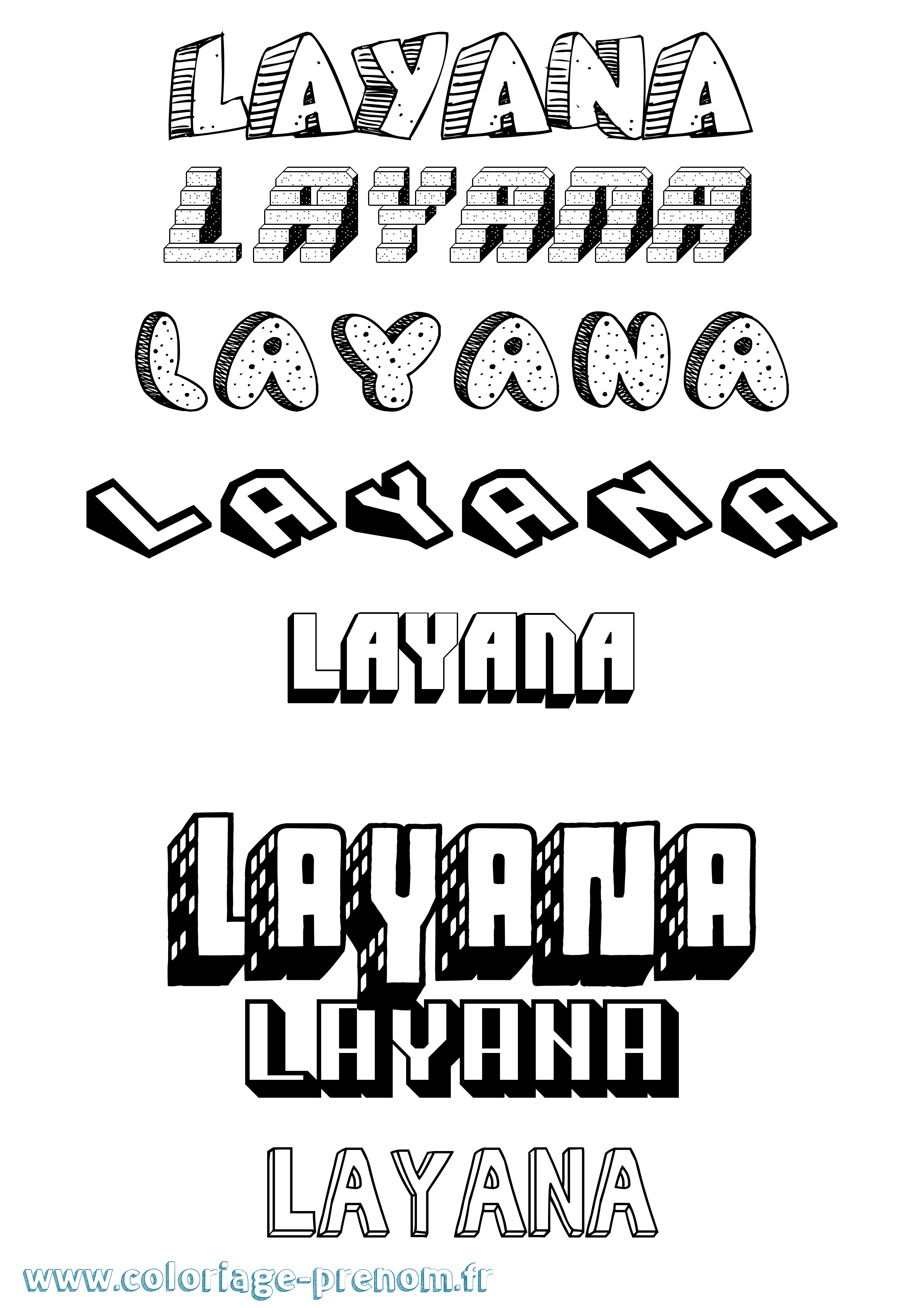 Coloriage Layana Coloriage prénom Layana