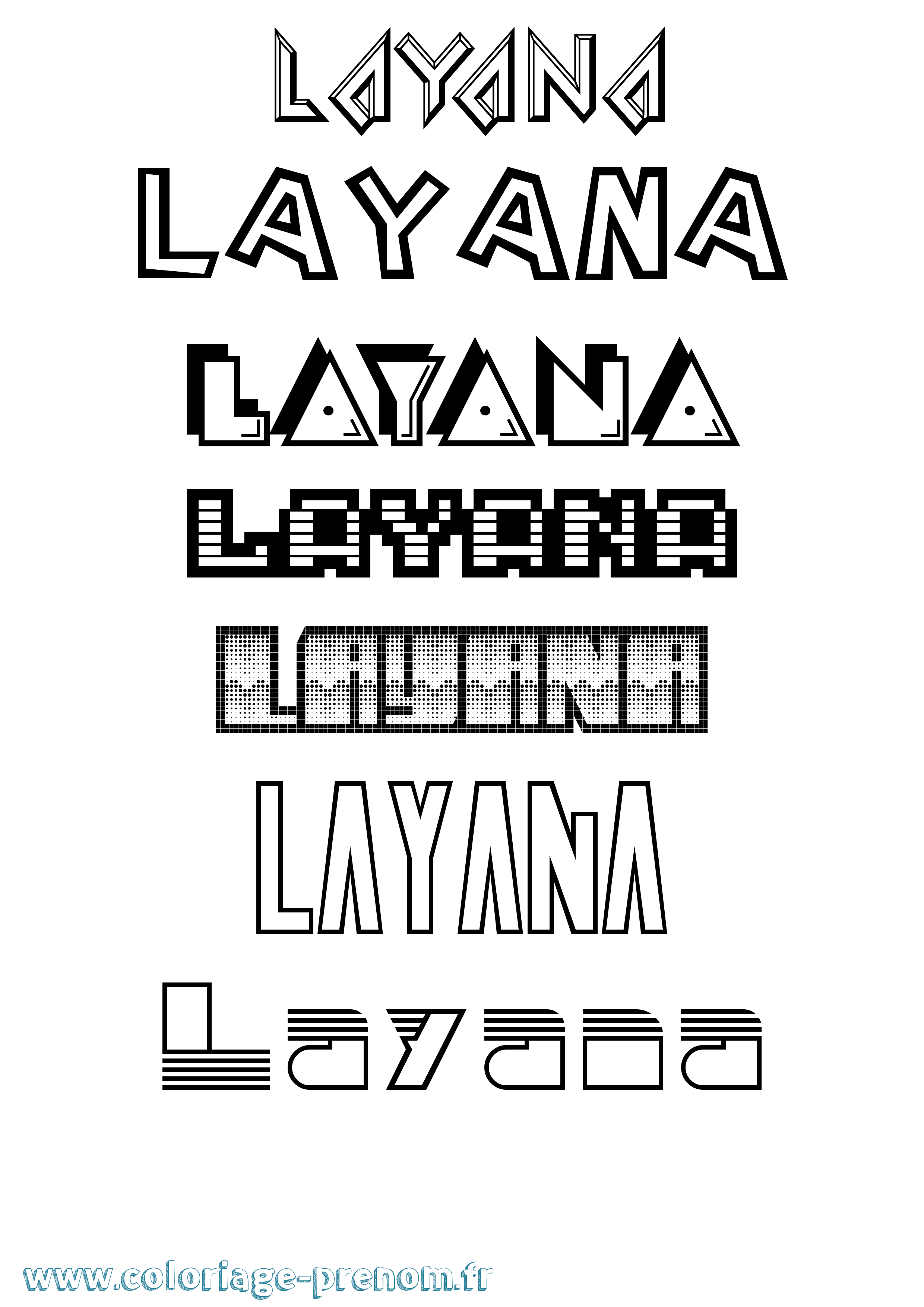 Coloriage Layana Coloriage prénom Layana