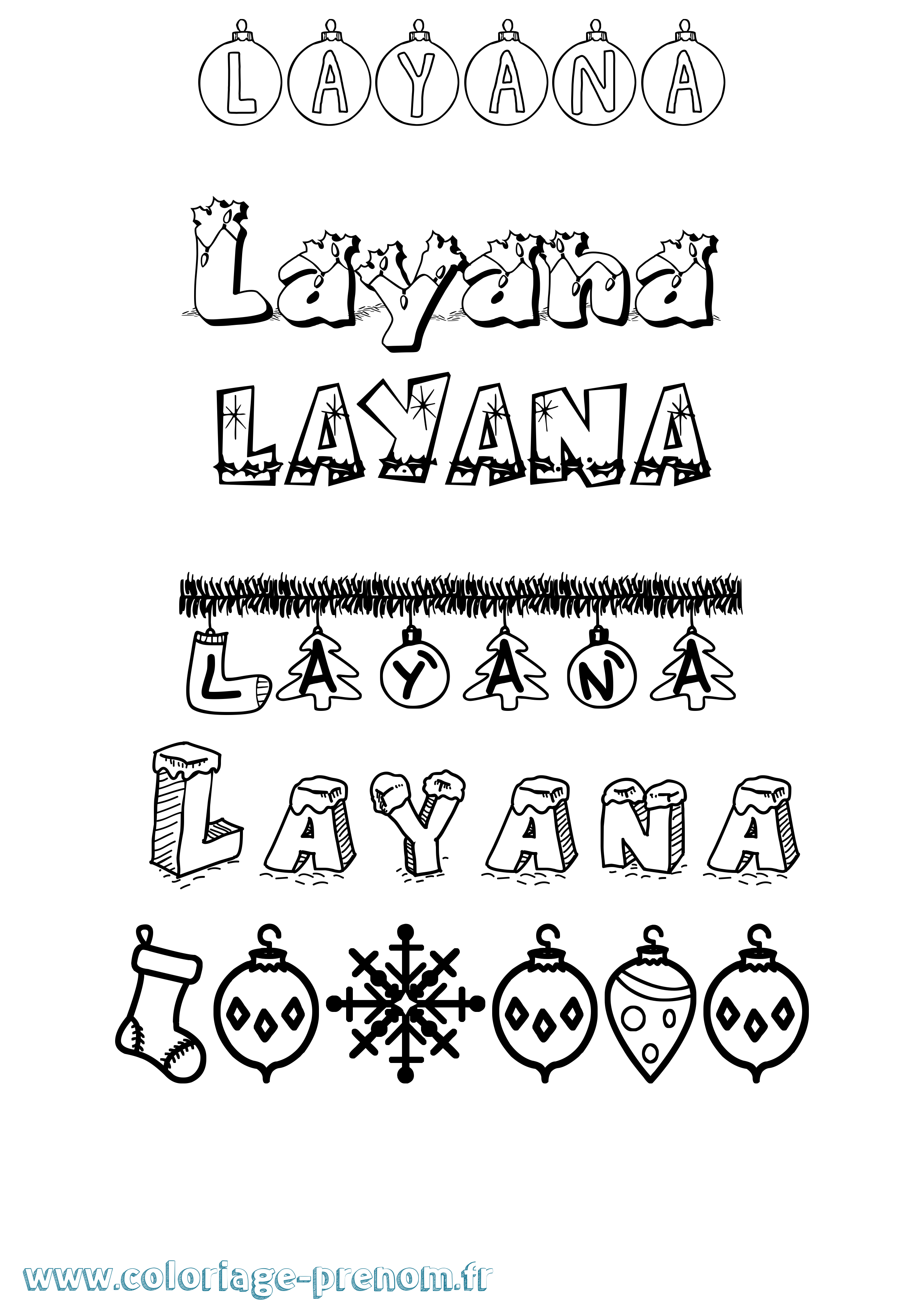 Coloriage Layana Coloriage prénom Layana