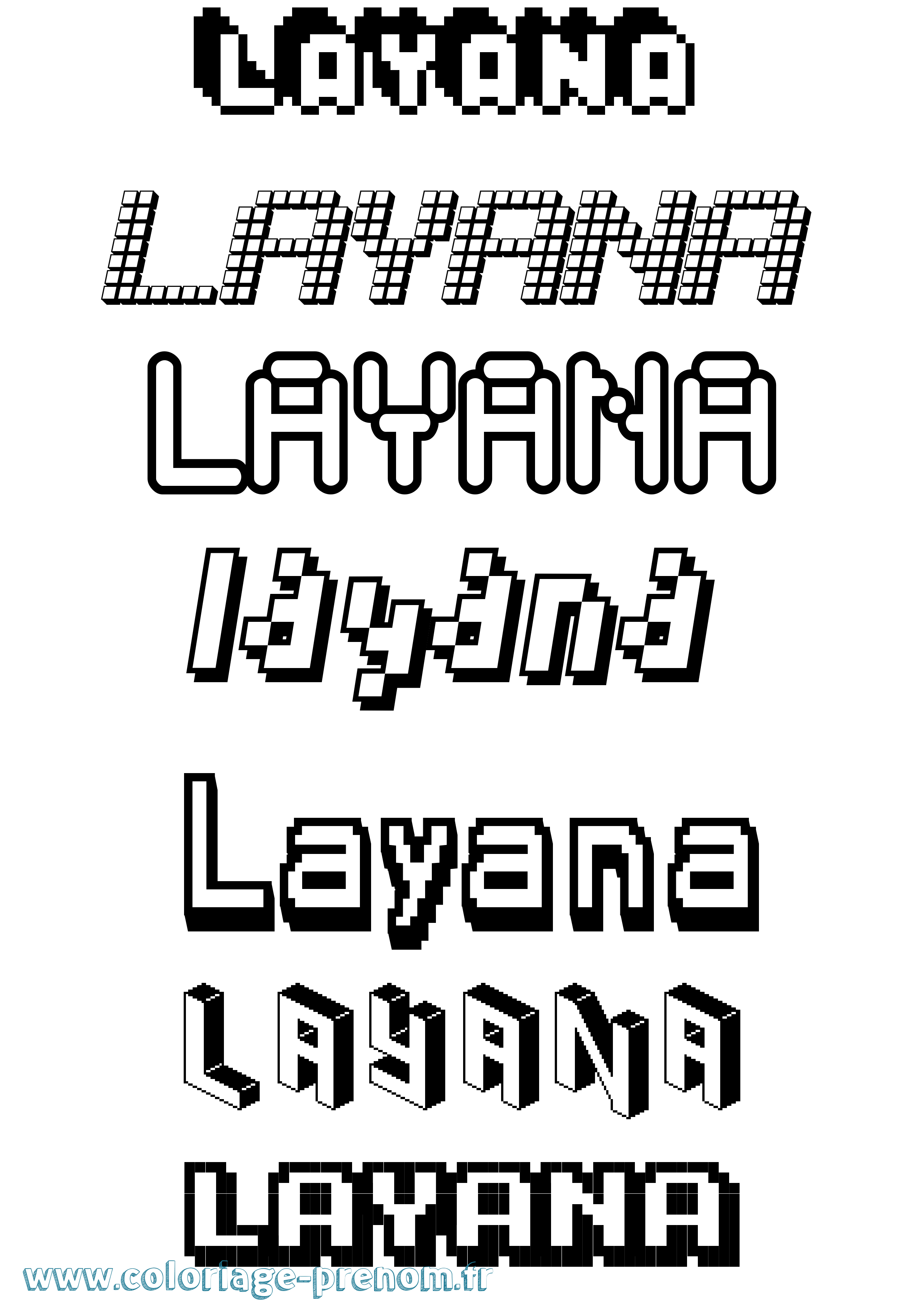 Coloriage Layana Coloriage prénom Layana