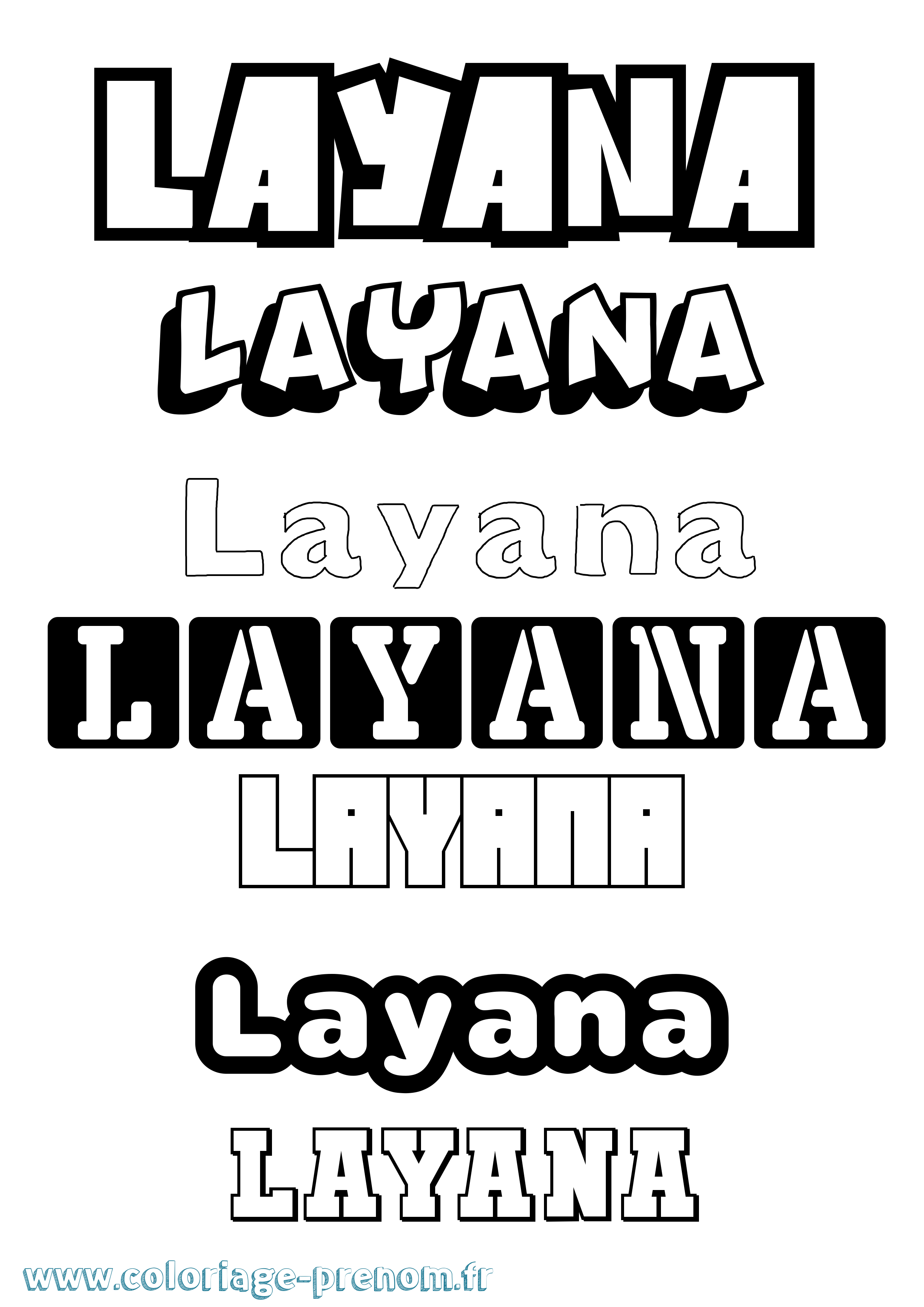 Coloriage Layana Coloriage prénom Layana