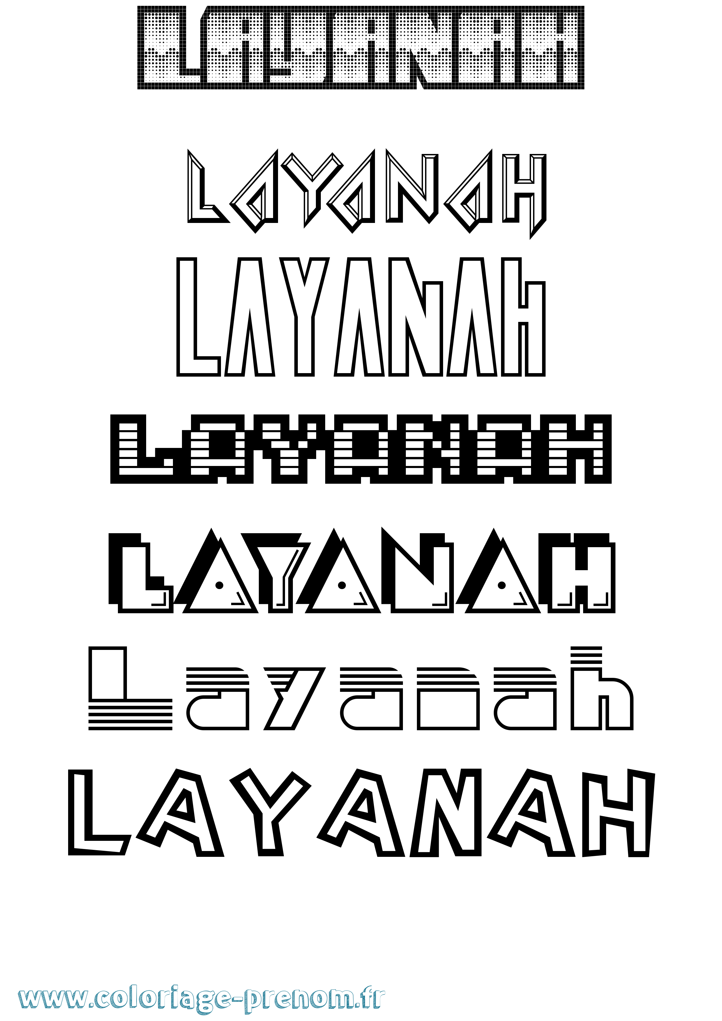 Coloriage Layanah Jeux Vidéos Coloriage prénom Layanah Jeux Vidéos