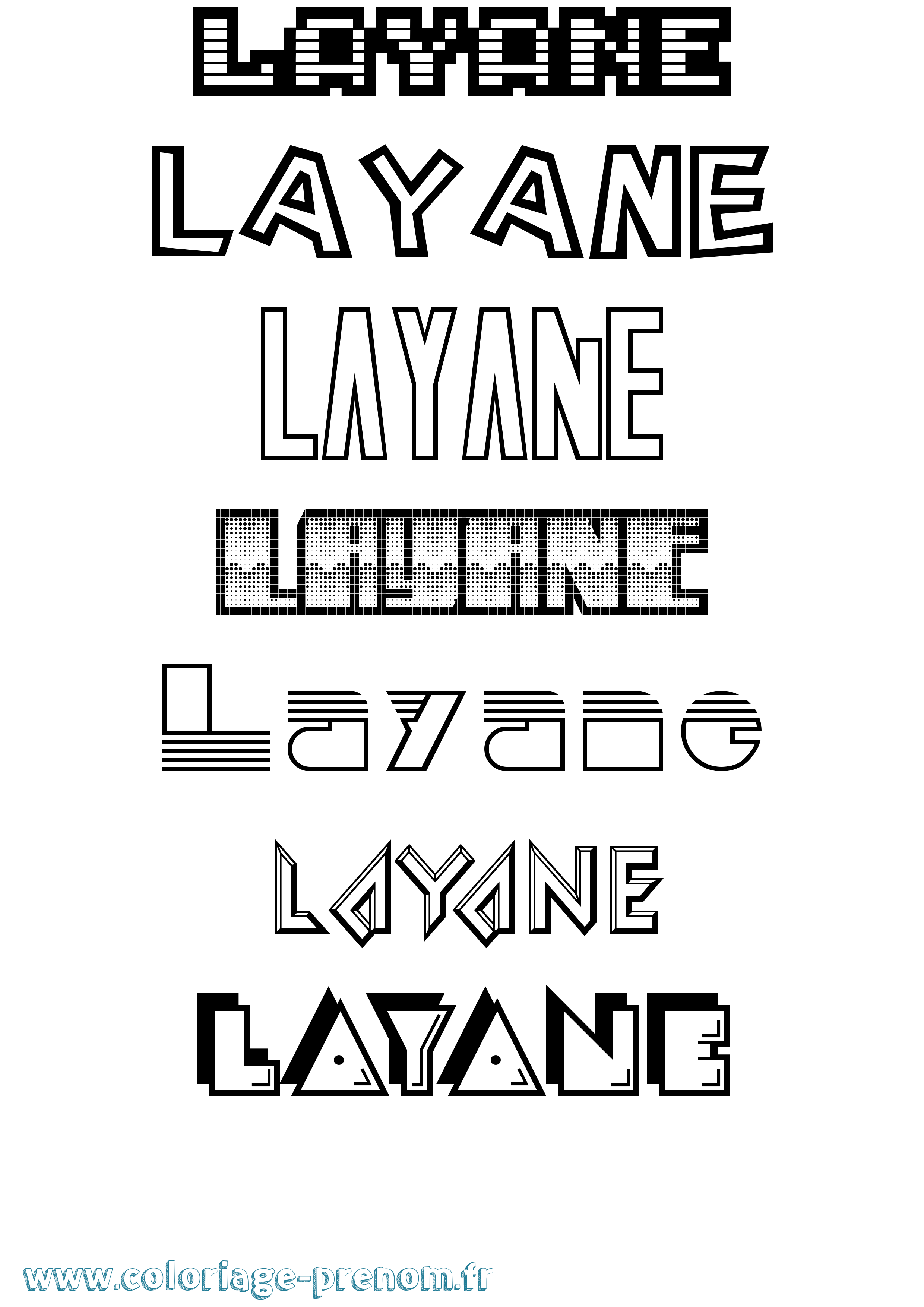 Coloriage prénom Layane Jeux Vidéos