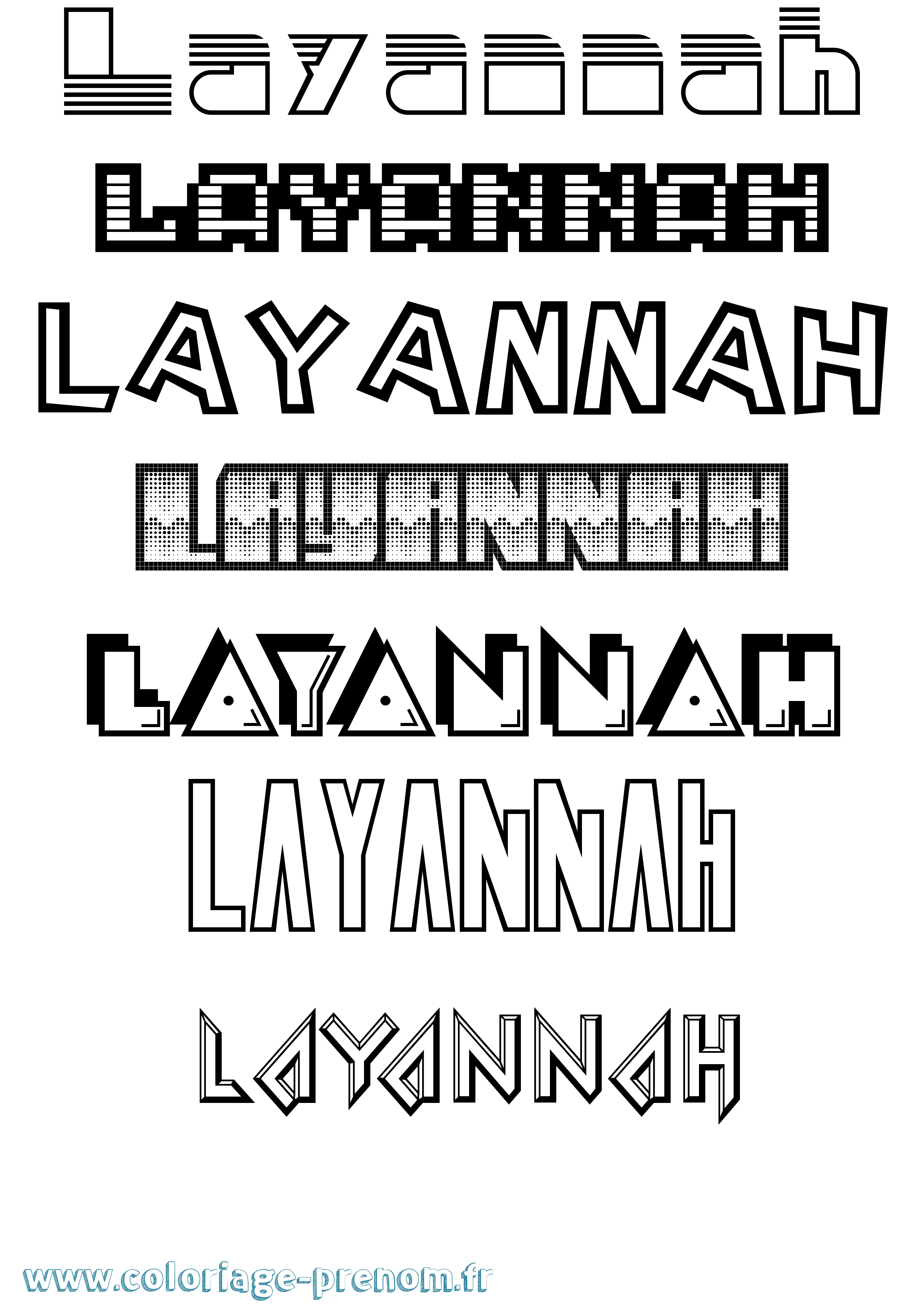Coloriage prénom Layannah Jeux Vidéos