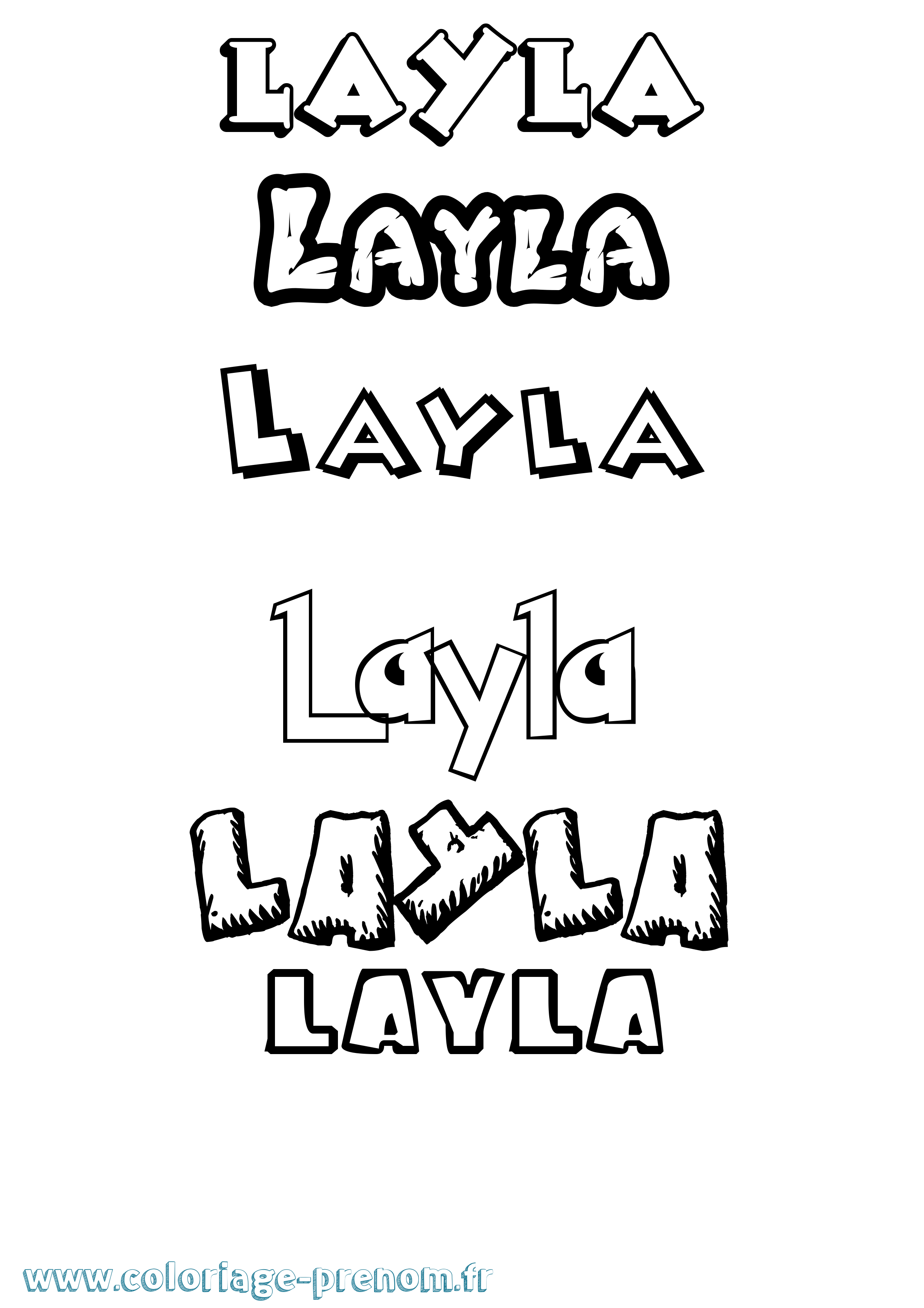 Coloriage prénom Layla