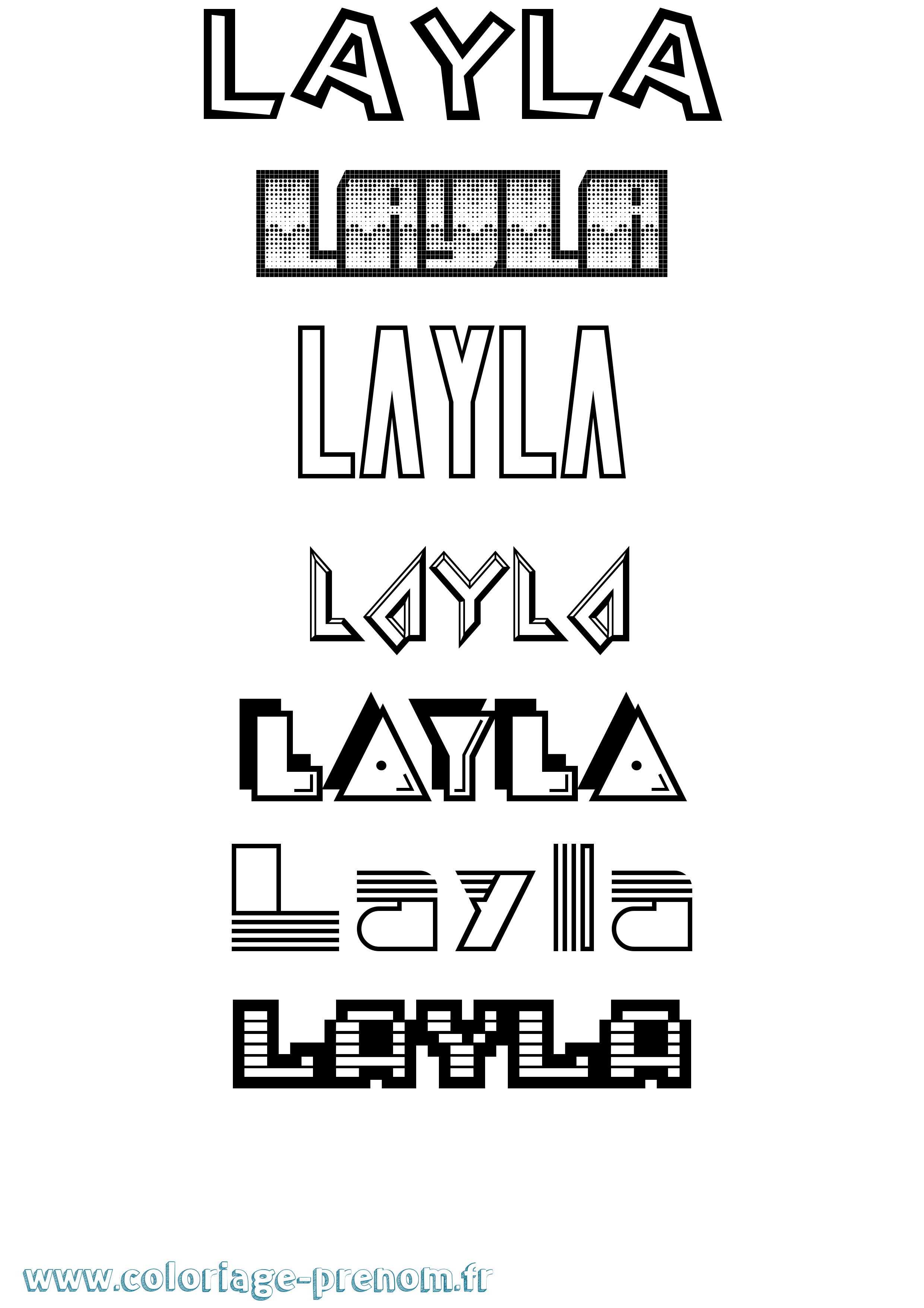 Coloriage prénom Layla