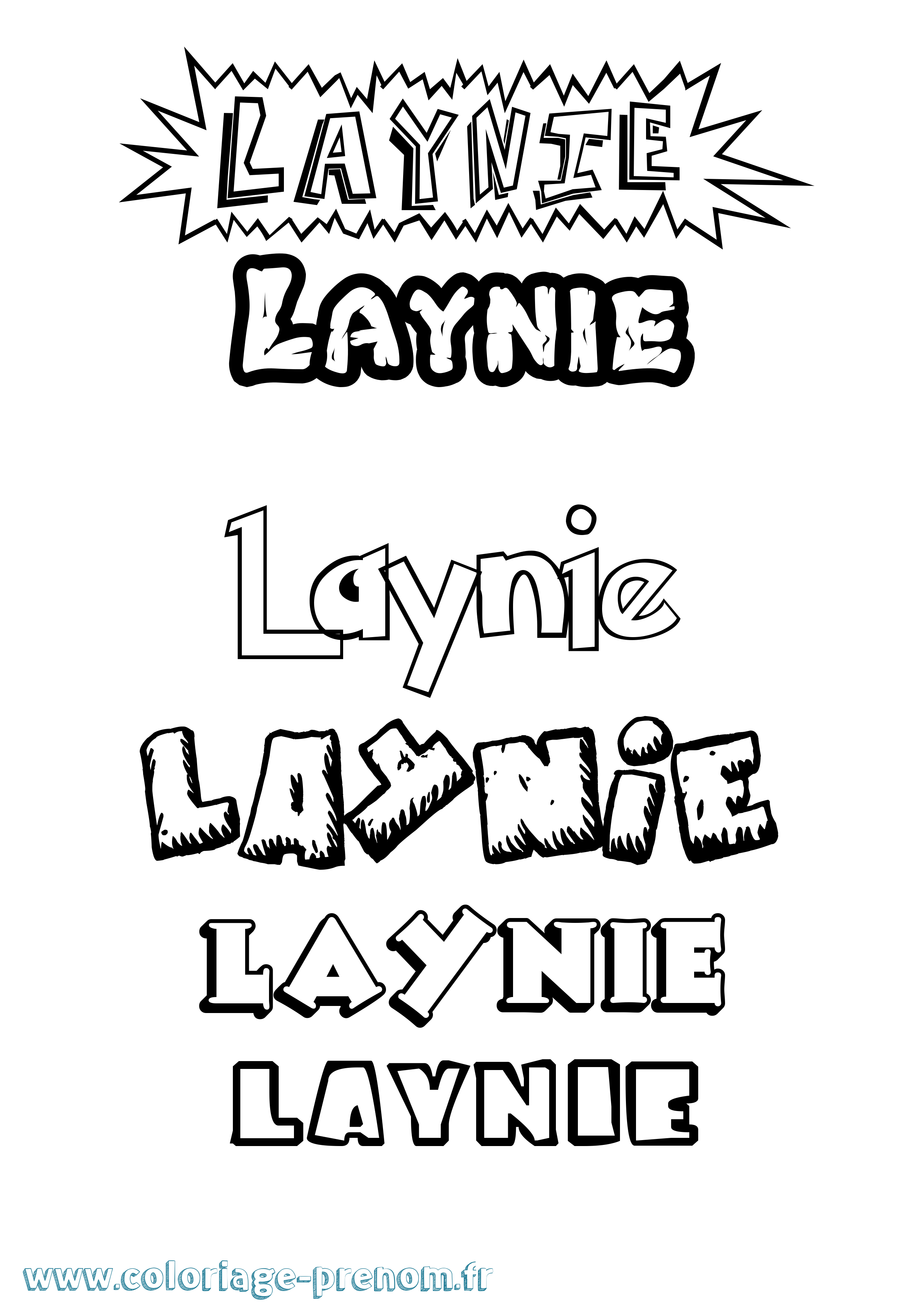 Coloriage prénom Laynie Dessin Animé