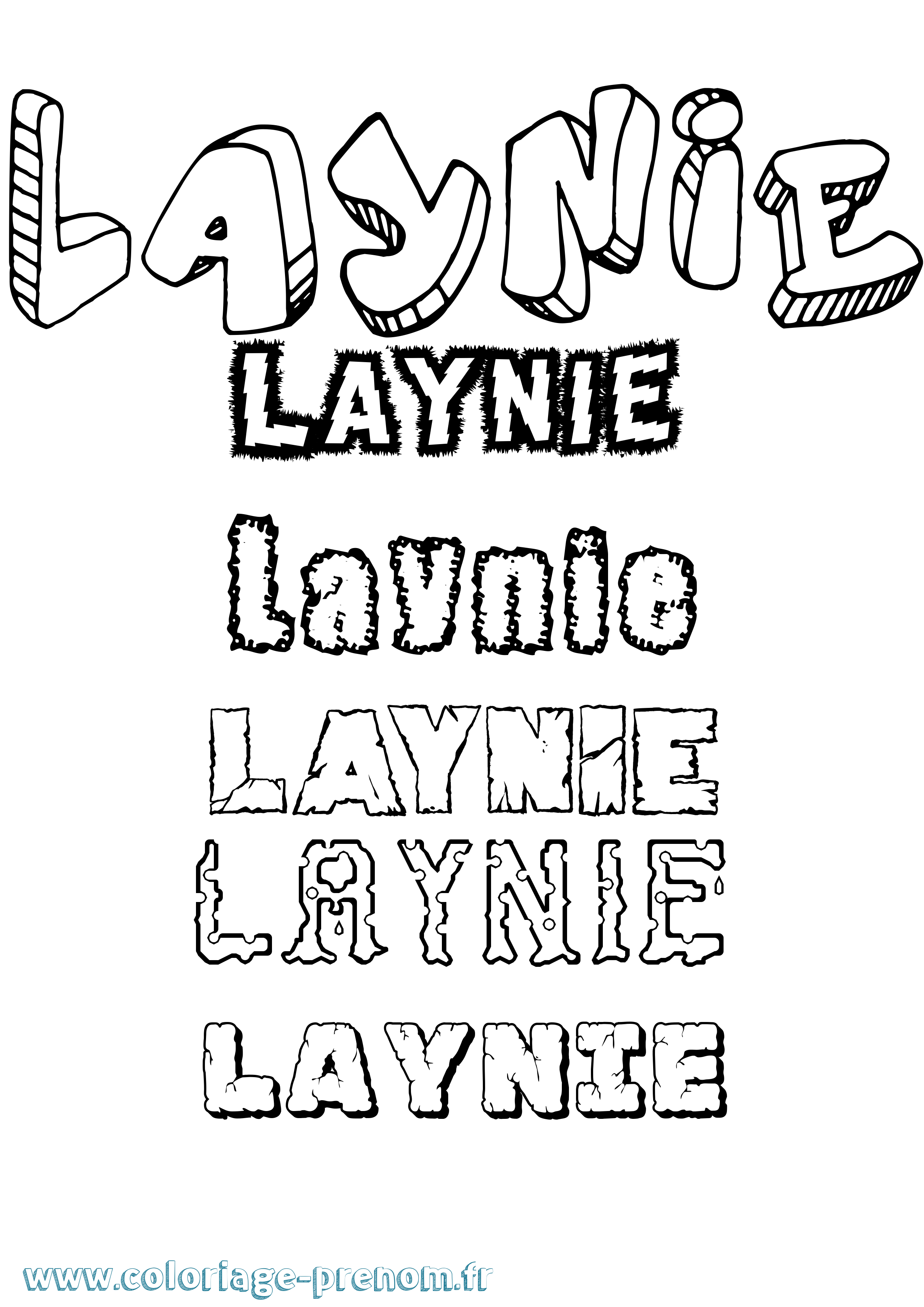 Coloriage prénom Laynie Destructuré