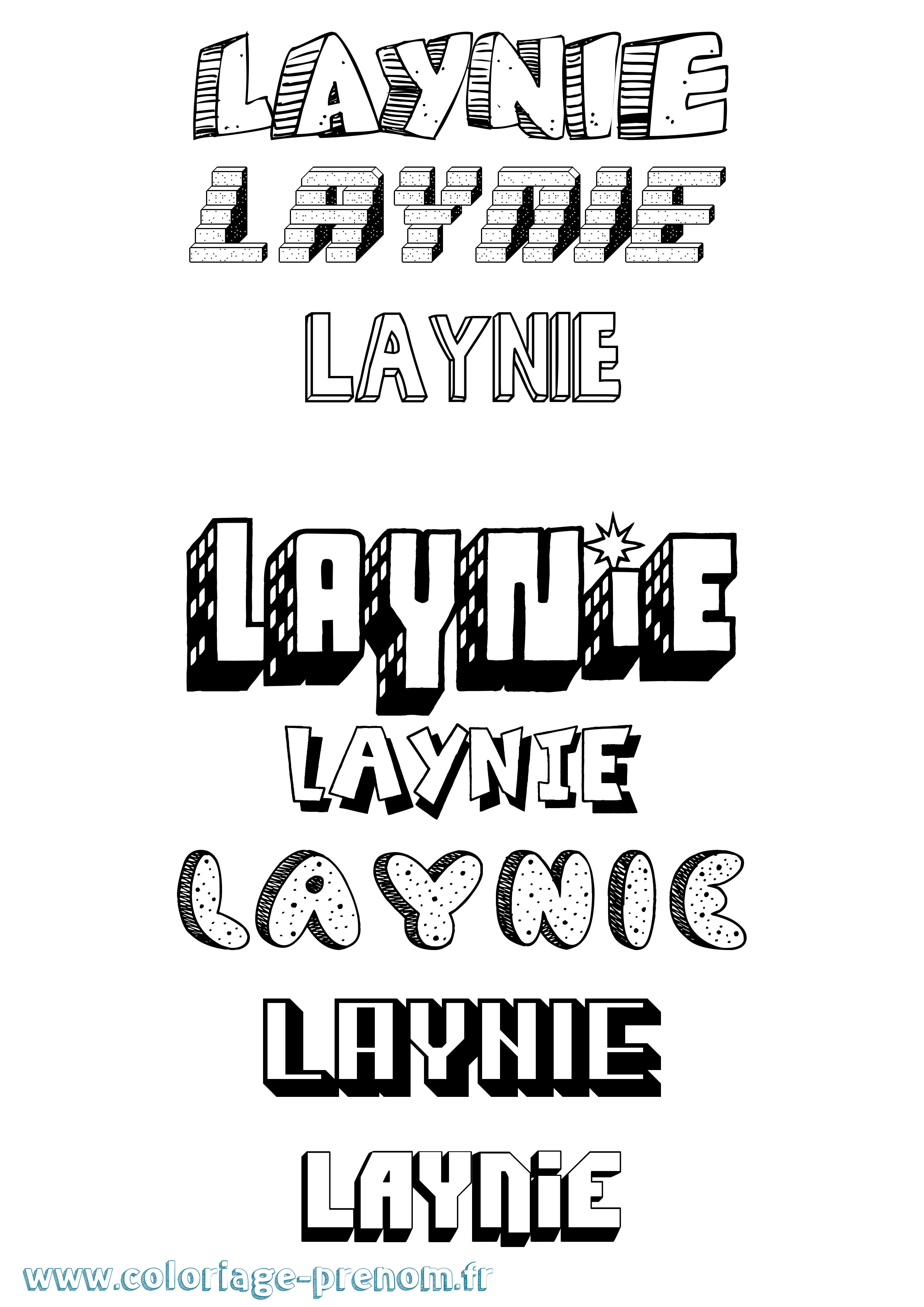 Coloriage prénom Laynie Effet 3D
