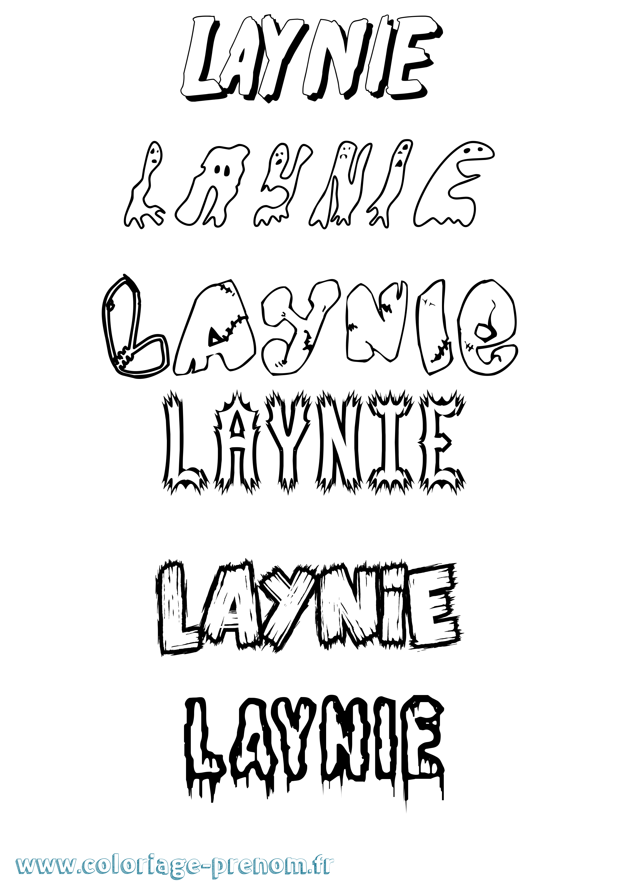 Coloriage prénom Laynie Frisson