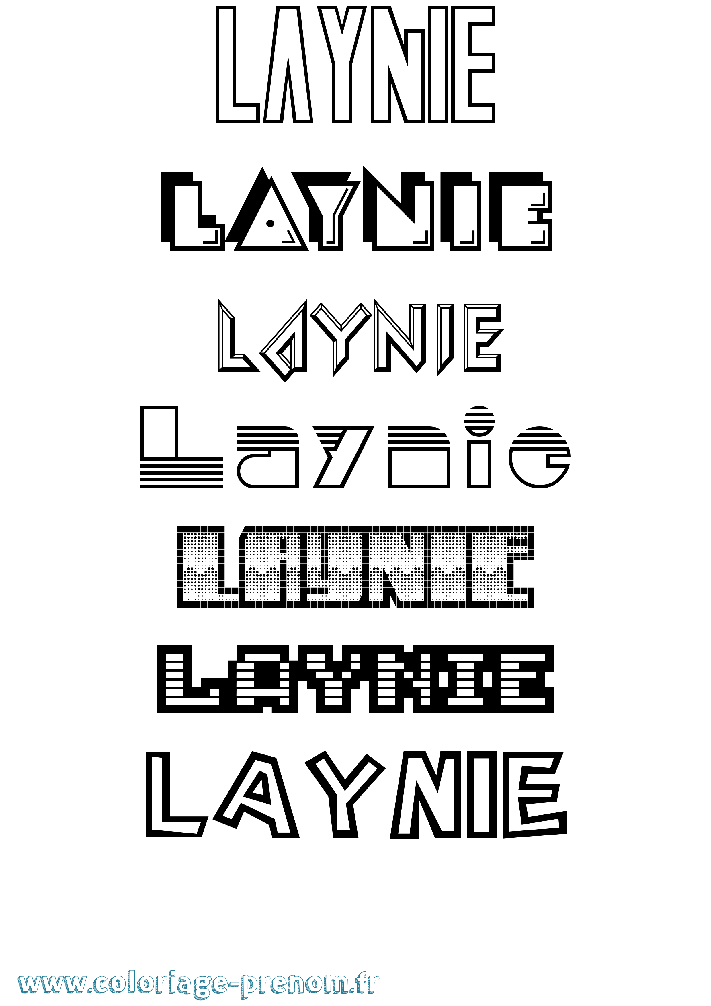 Coloriage prénom Laynie Jeux Vidéos