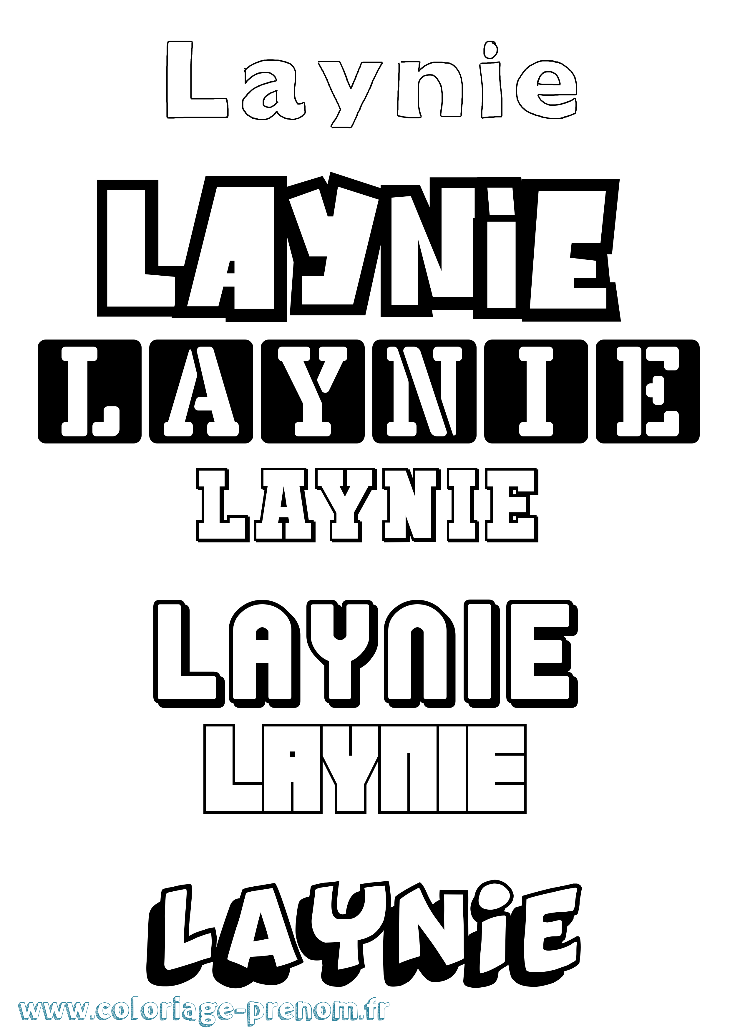 Coloriage prénom Laynie Simple
