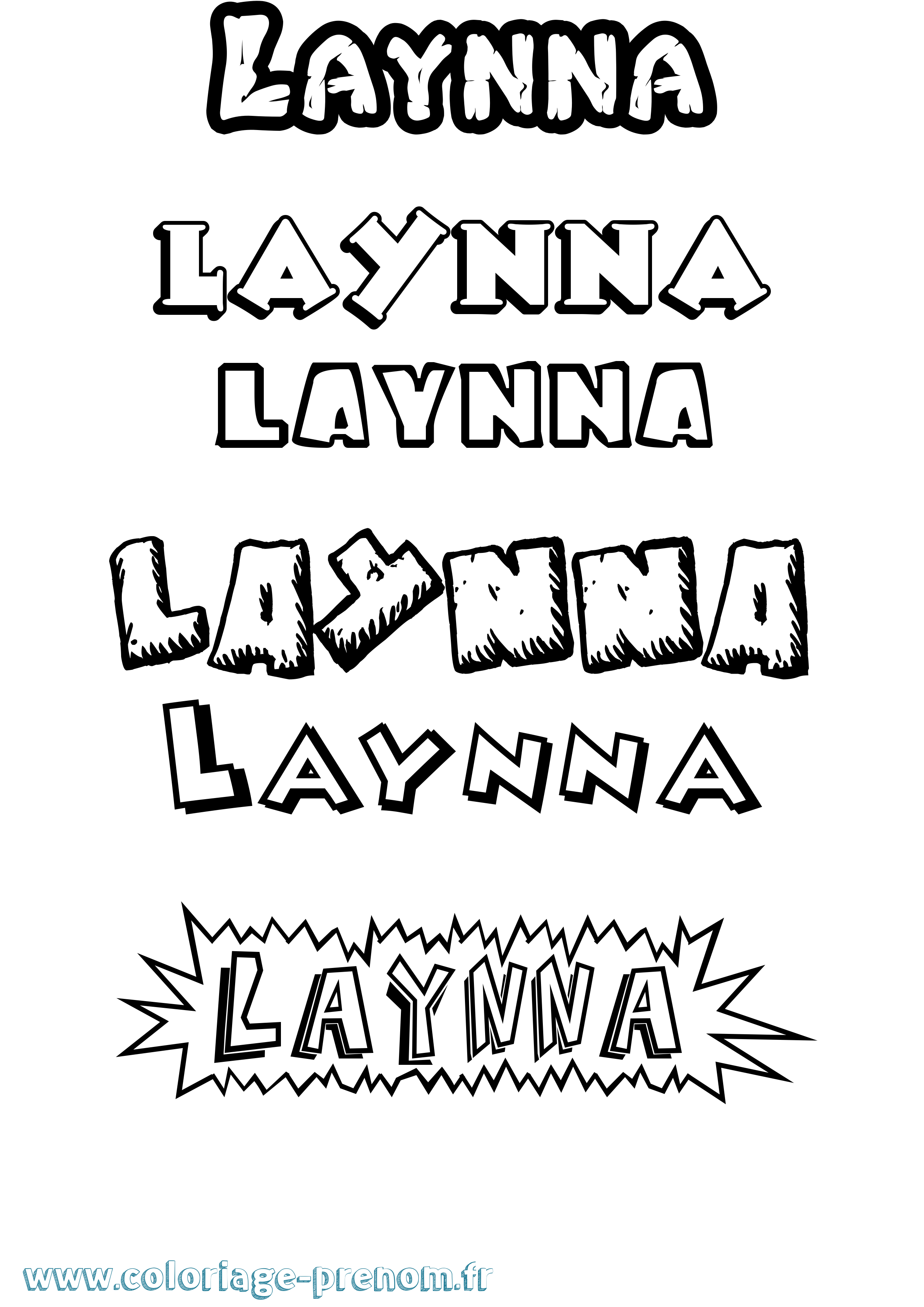Coloriage prénom Laynna Dessin Animé