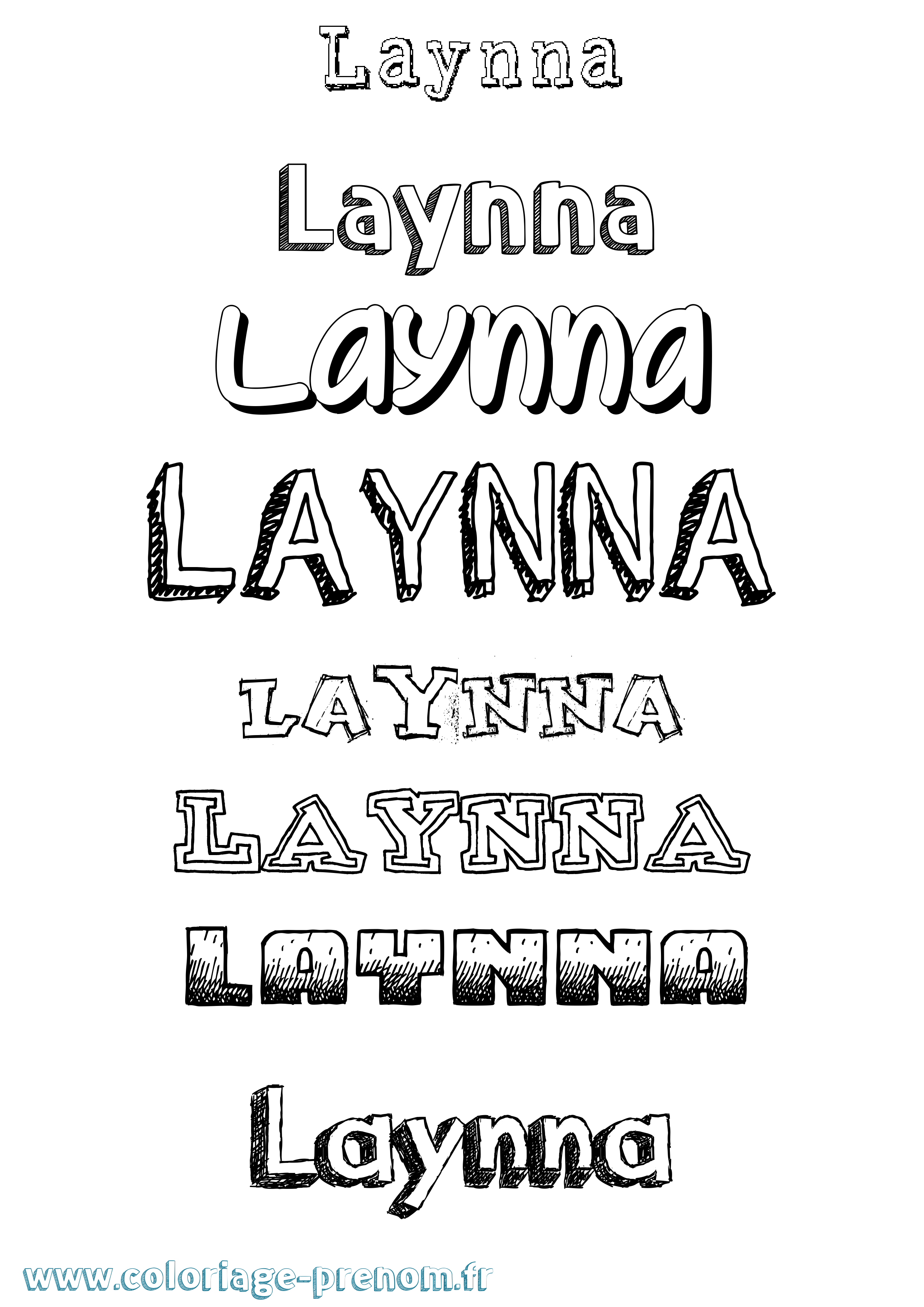 Coloriage prénom Laynna Dessiné