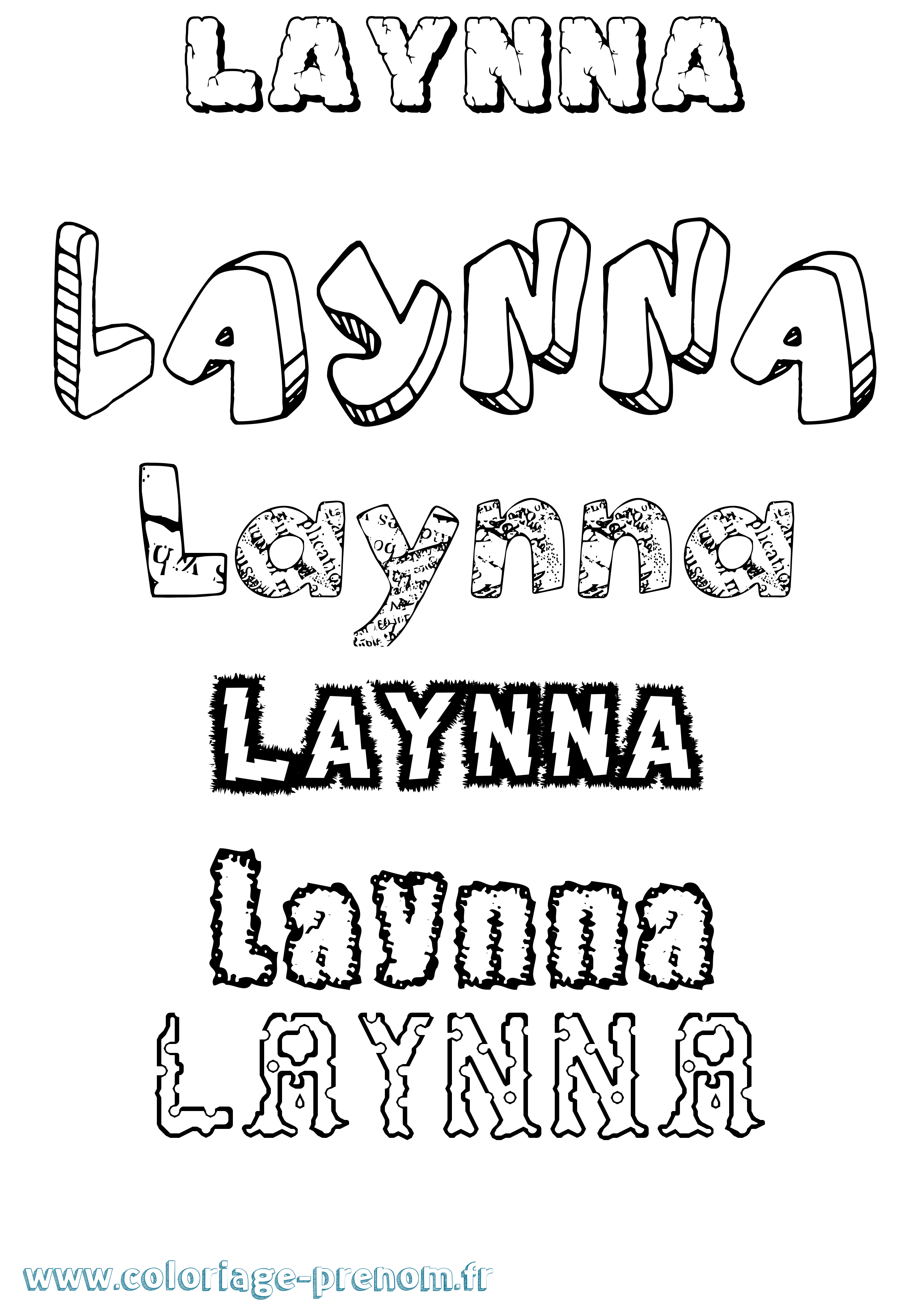 Coloriage prénom Laynna Destructuré