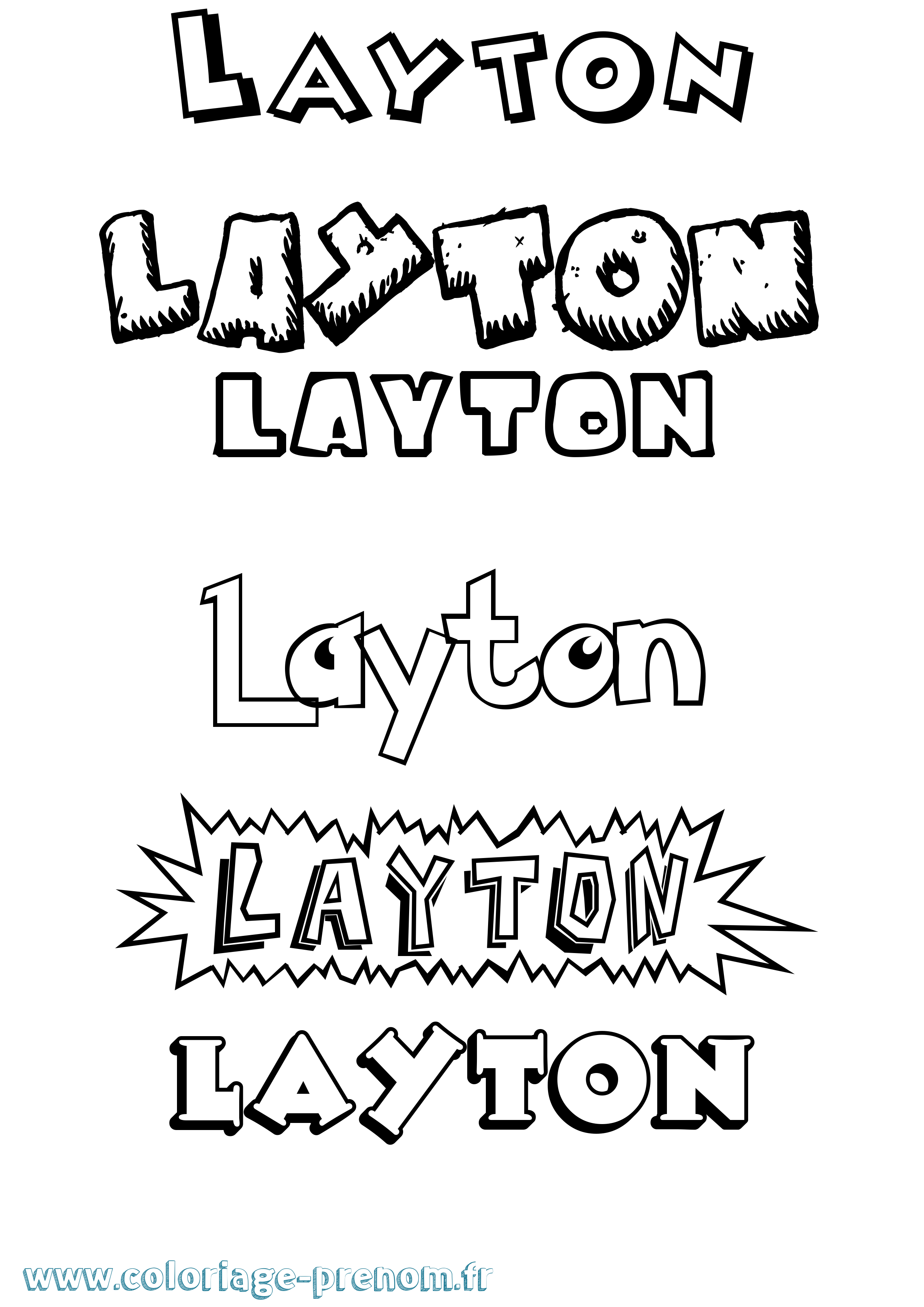 Coloriage prénom Layton Dessin Animé