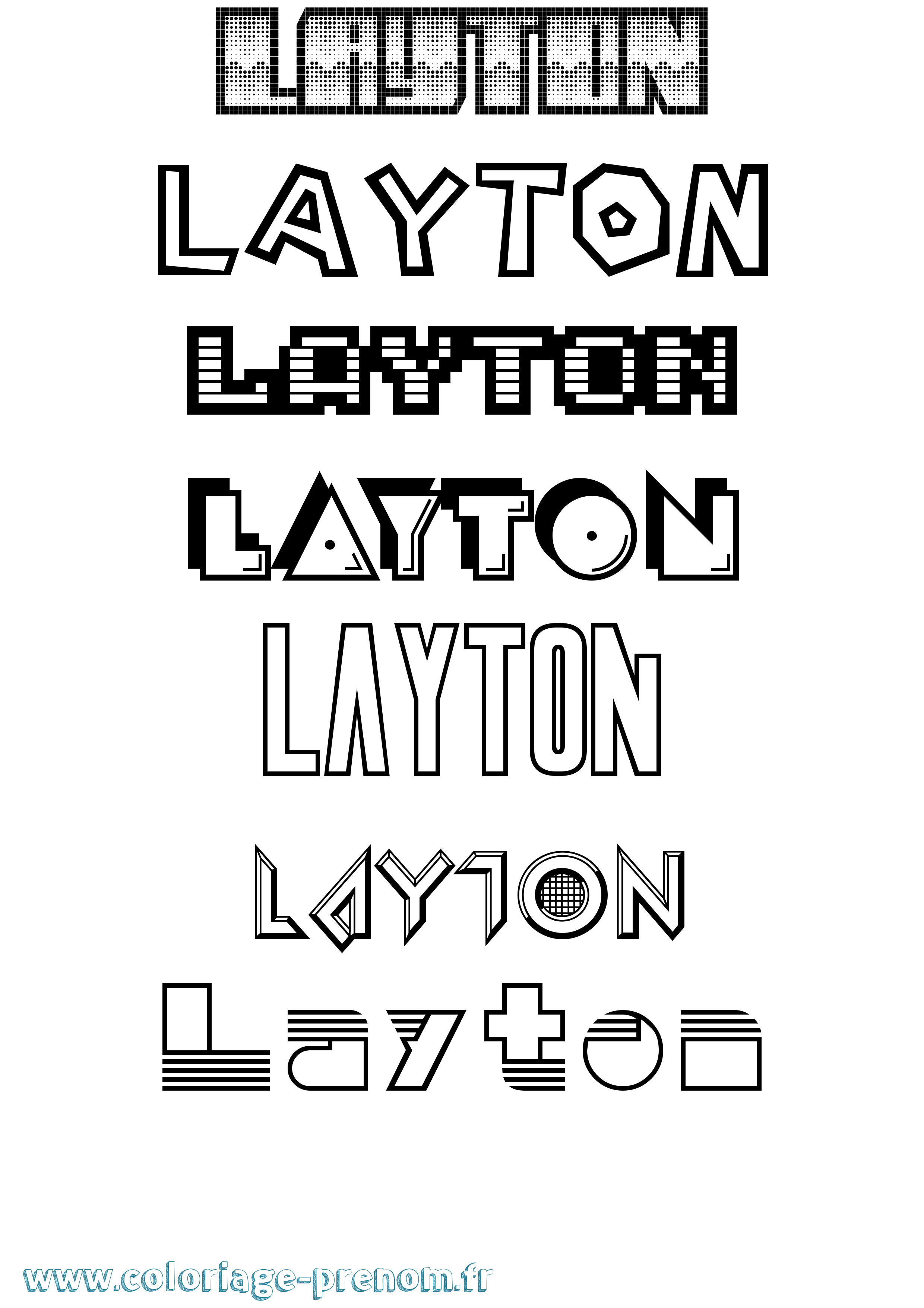Coloriage prénom Layton Jeux Vidéos