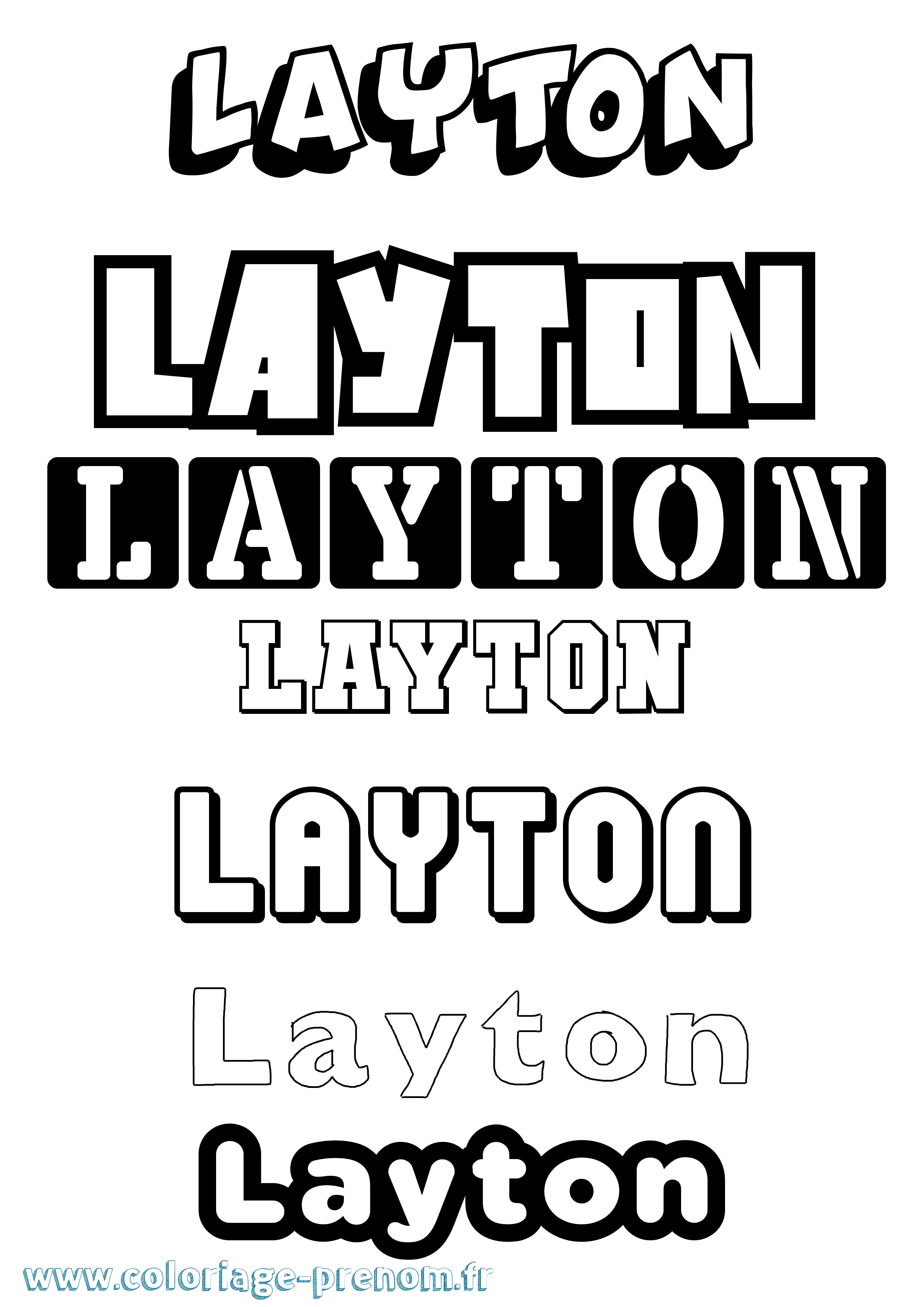 Coloriage prénom Layton Simple