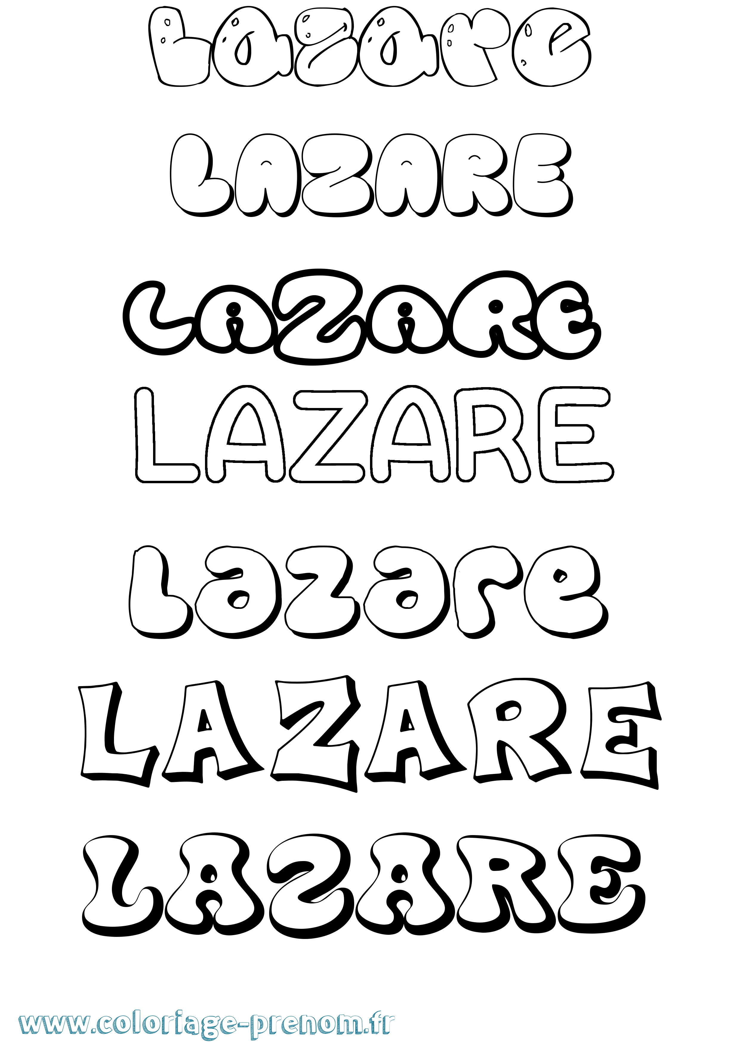 Coloriage Lazare Coloriage prénom Lazare