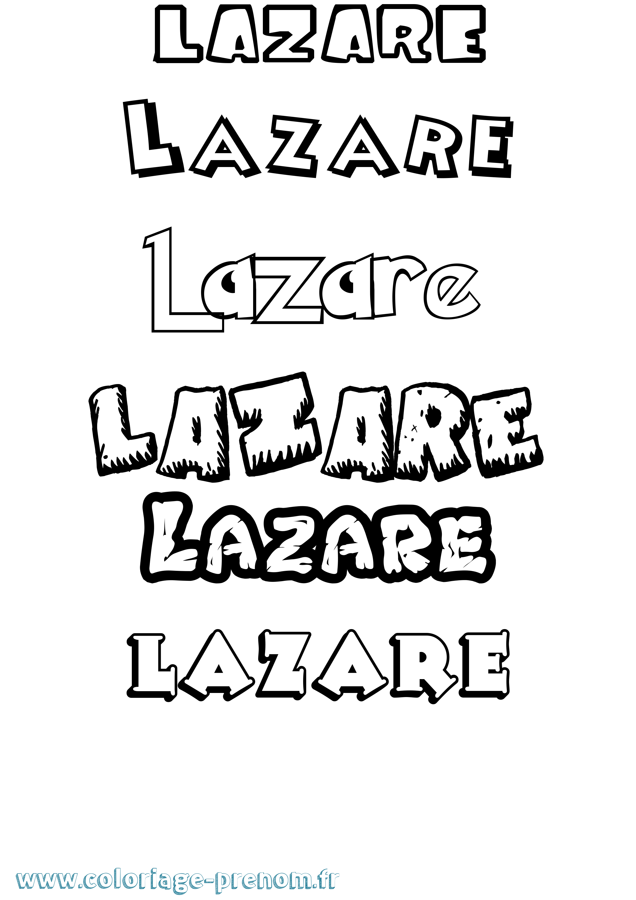 Coloriage Lazare Coloriage prénom Lazare