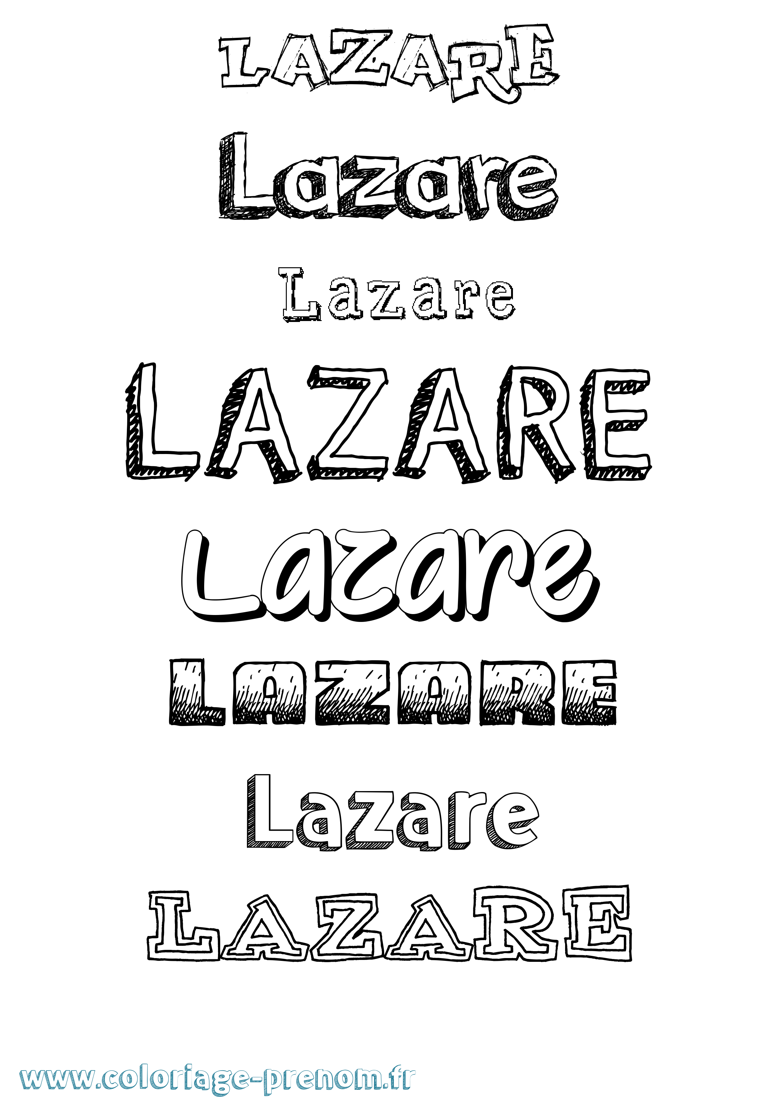 Coloriage prénom Lazare Dessiné