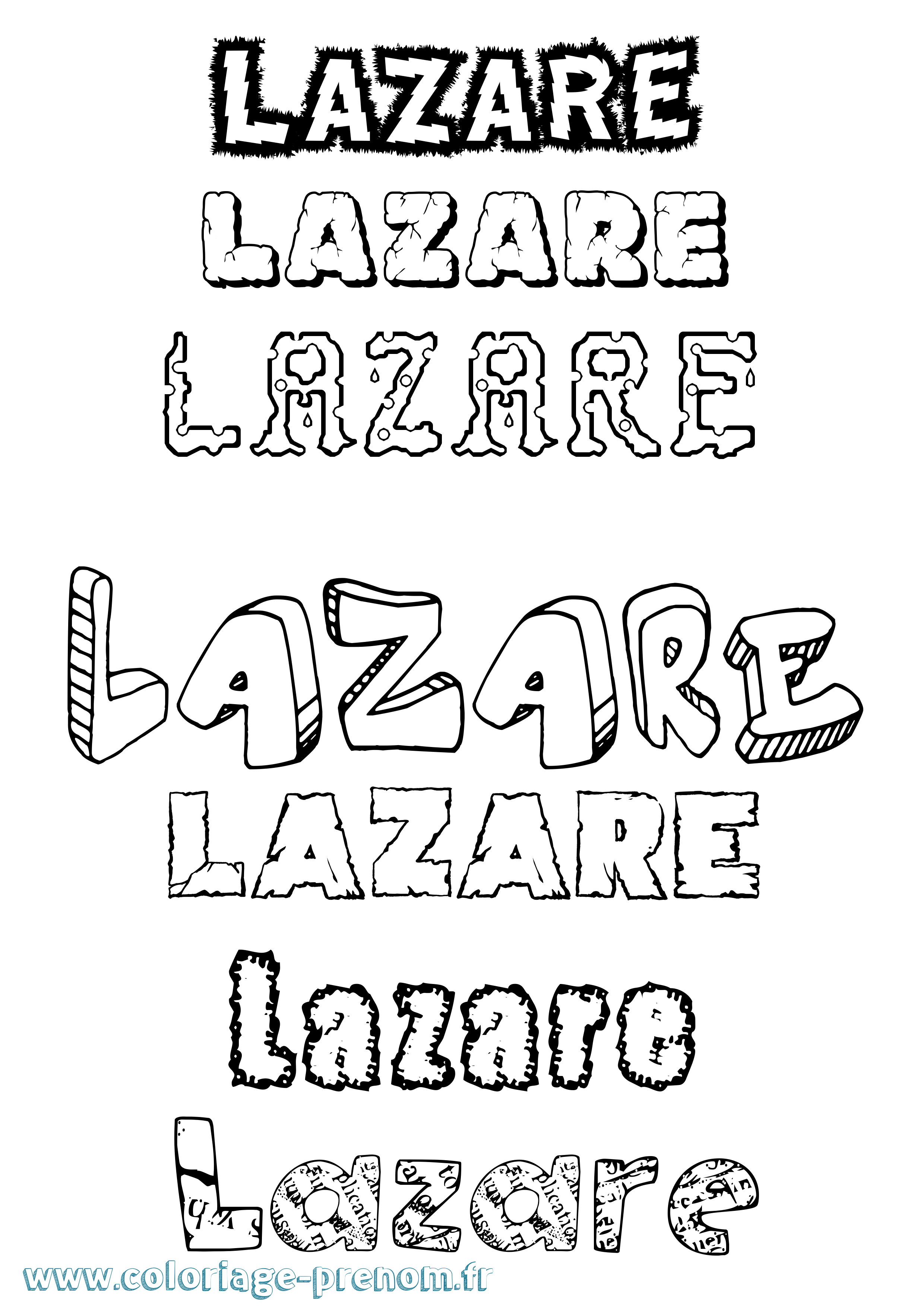 Coloriage Lazare Coloriage prénom Lazare