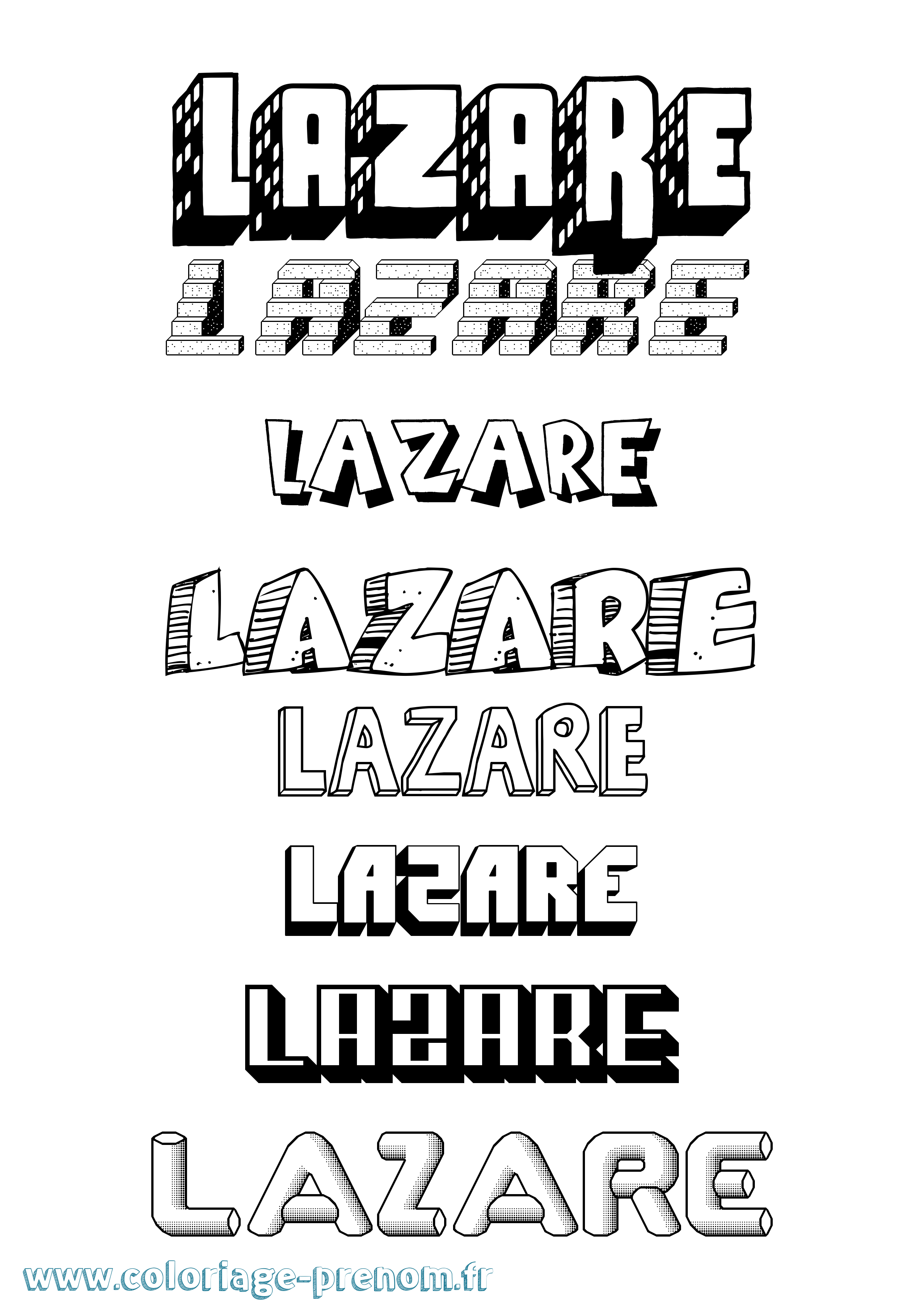 Coloriage Lazare Coloriage prénom Lazare
