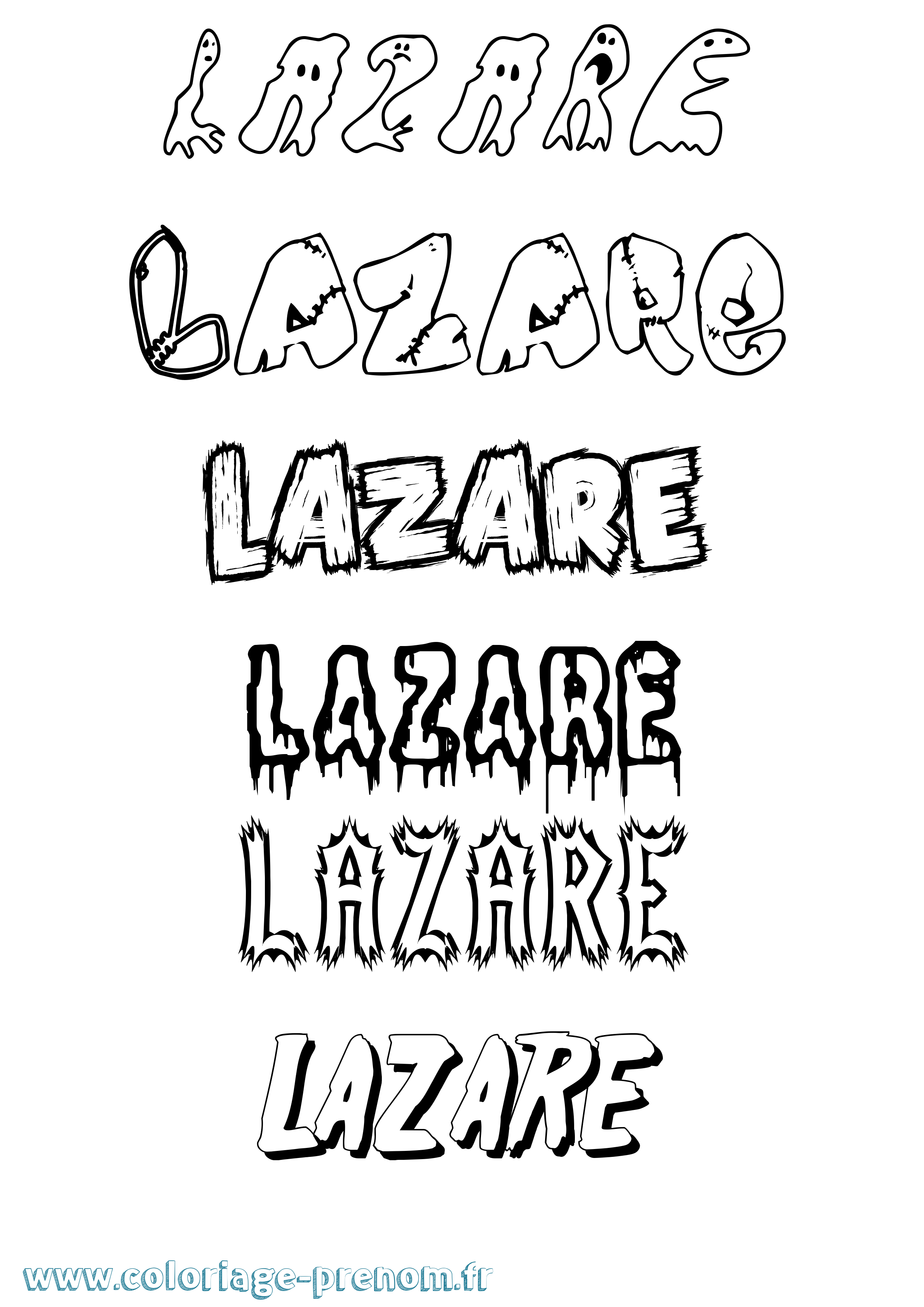 Coloriage Lazare Coloriage prénom Lazare
