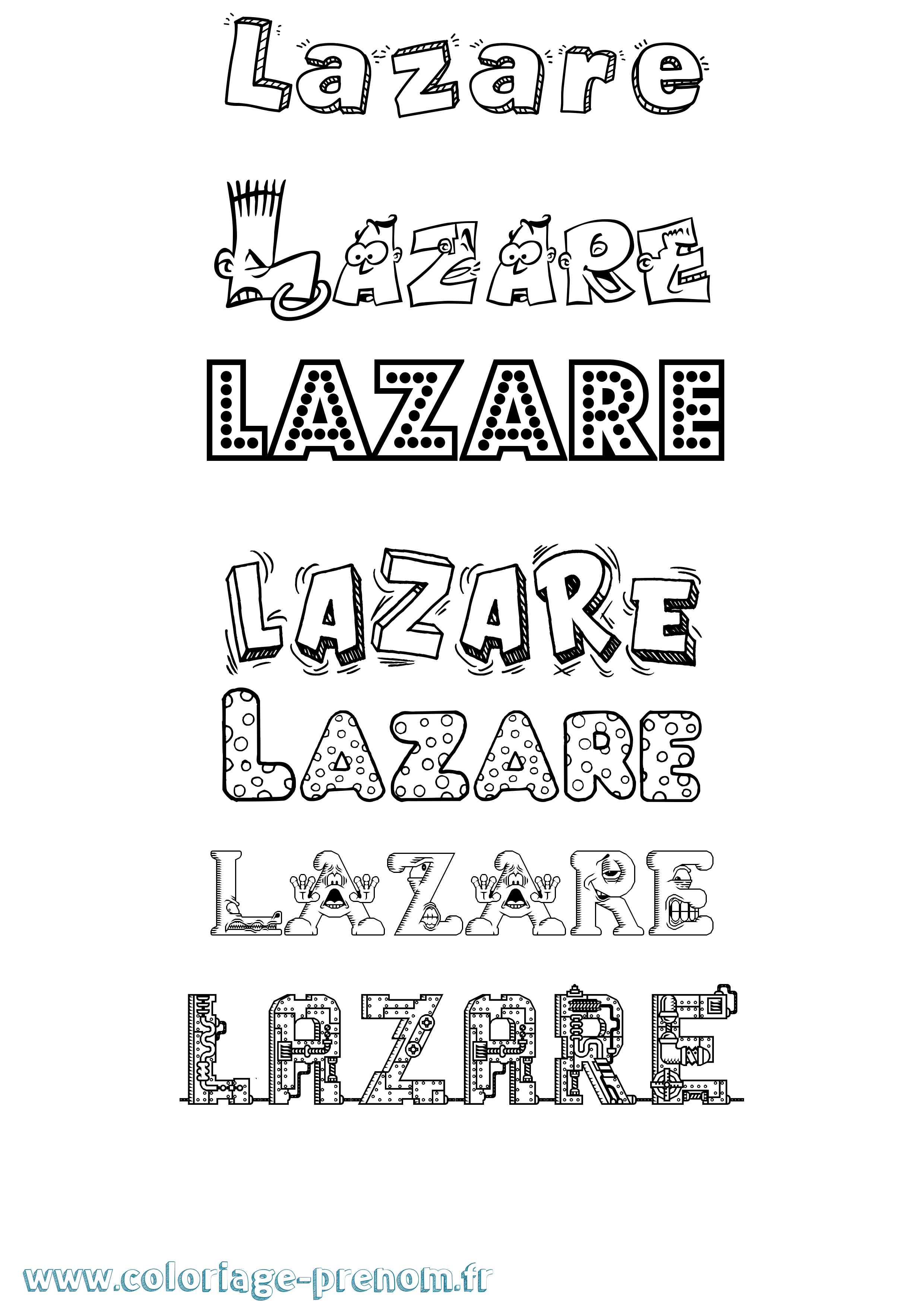Coloriage Lazare Coloriage prénom Lazare