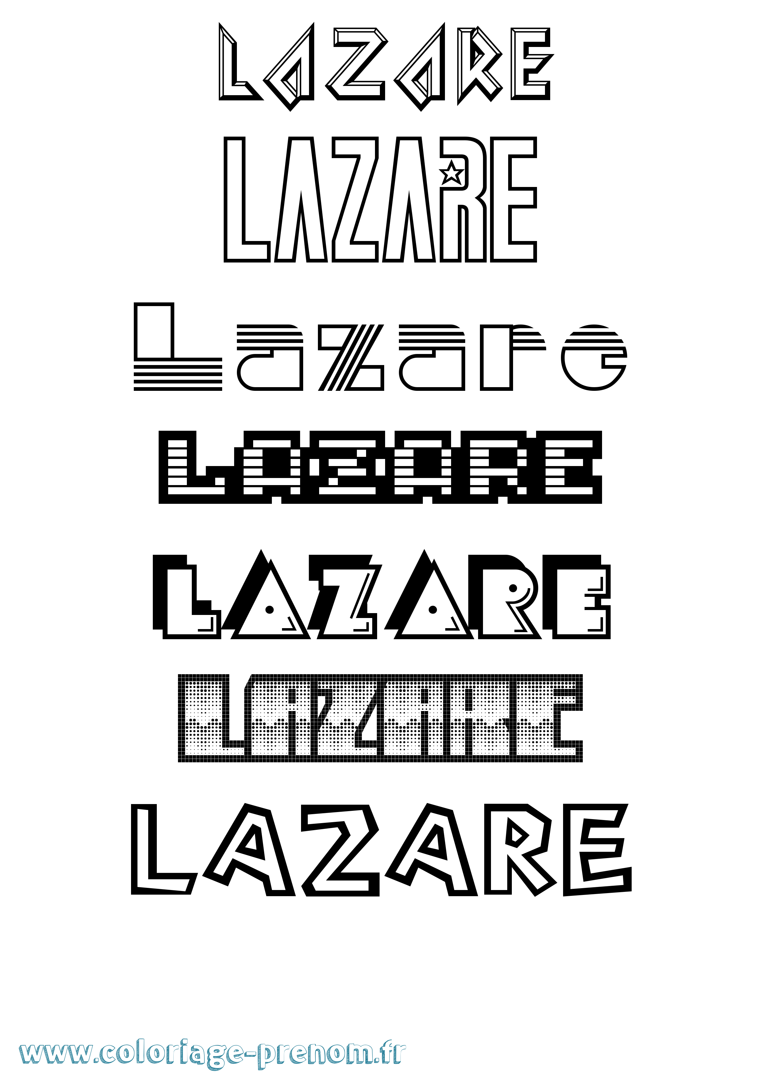 Coloriage Lazare Coloriage prénom Lazare