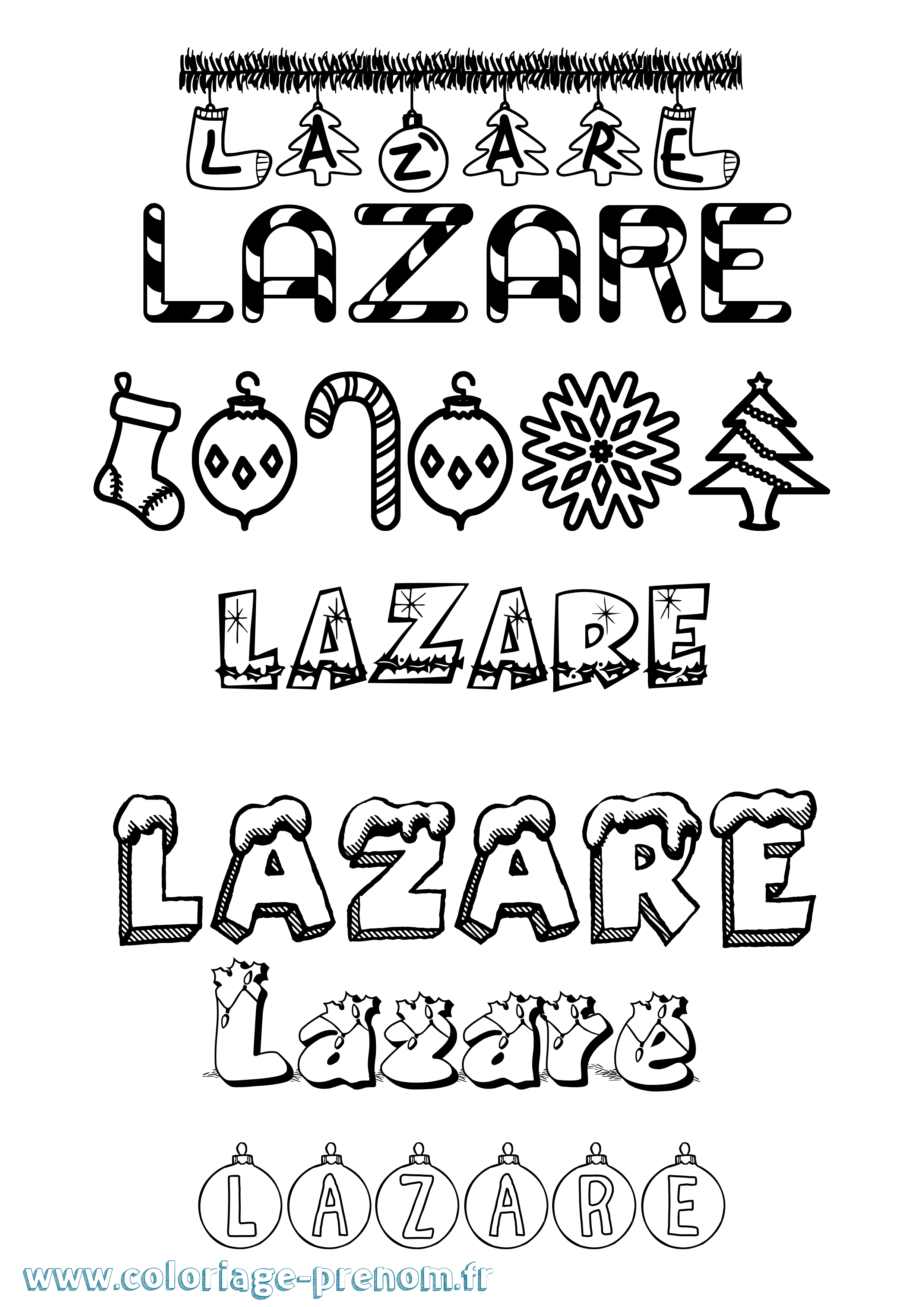 Coloriage prénom Lazare