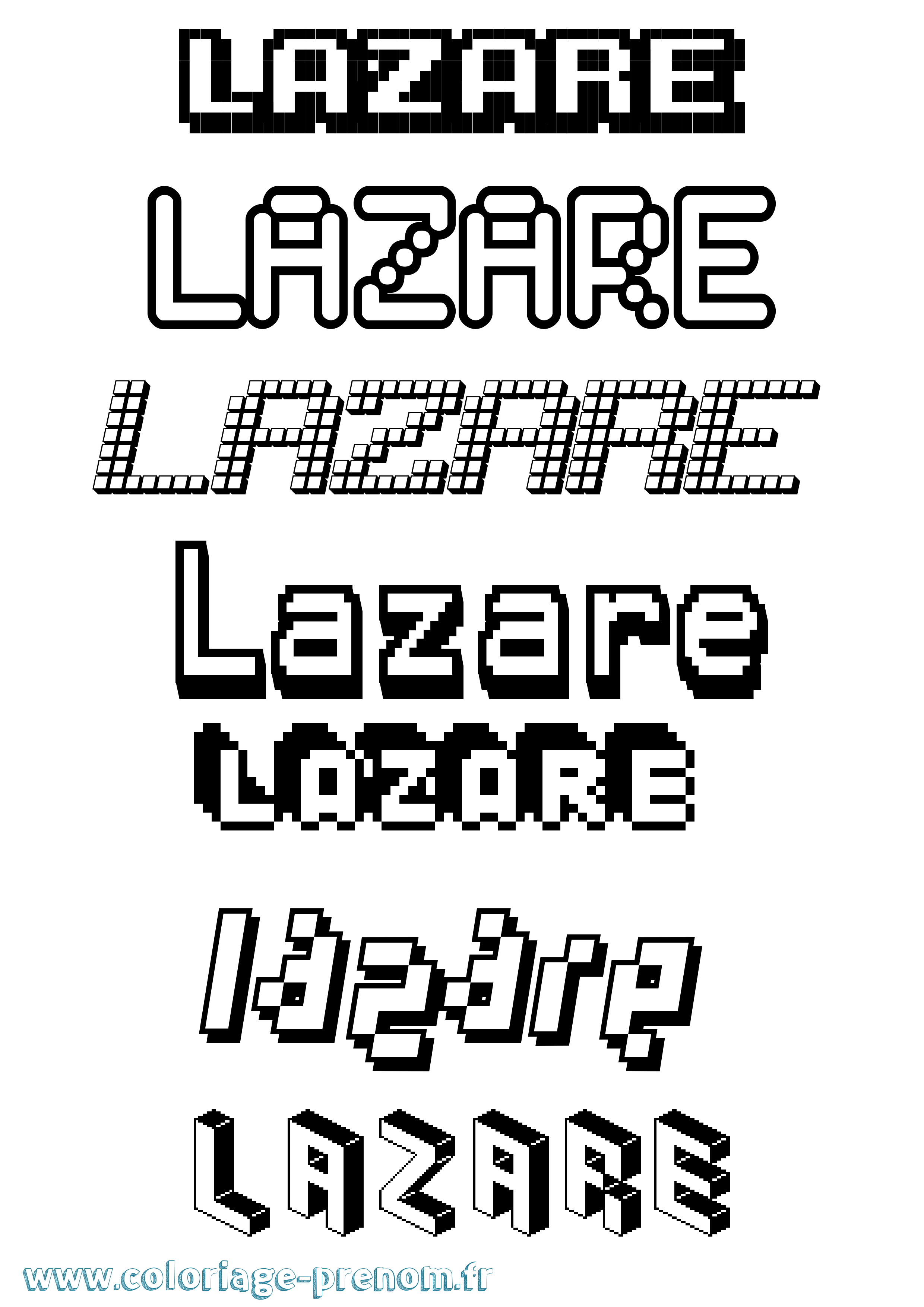 Coloriage Lazare Coloriage prénom Lazare
