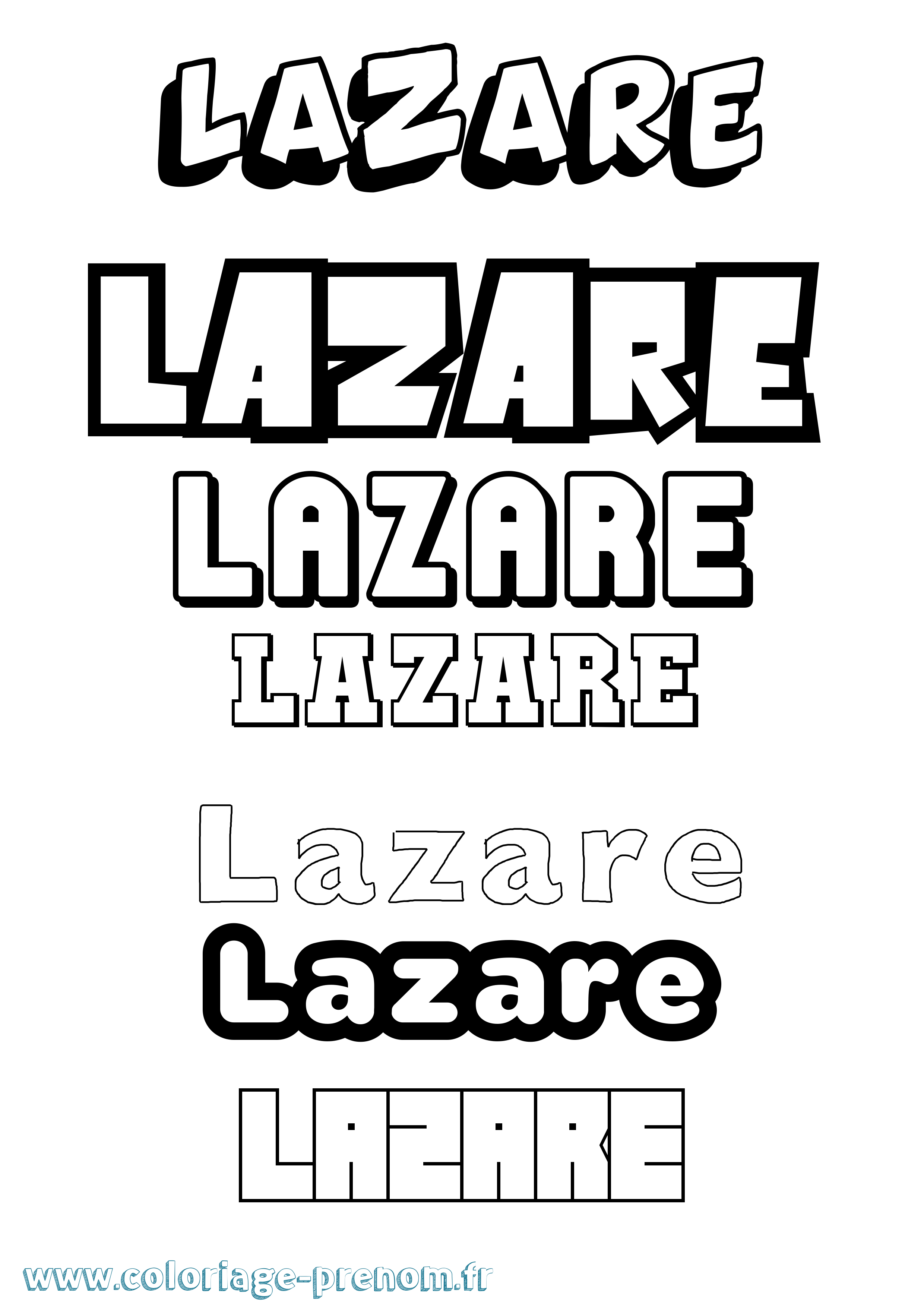 Coloriage prénom Lazare