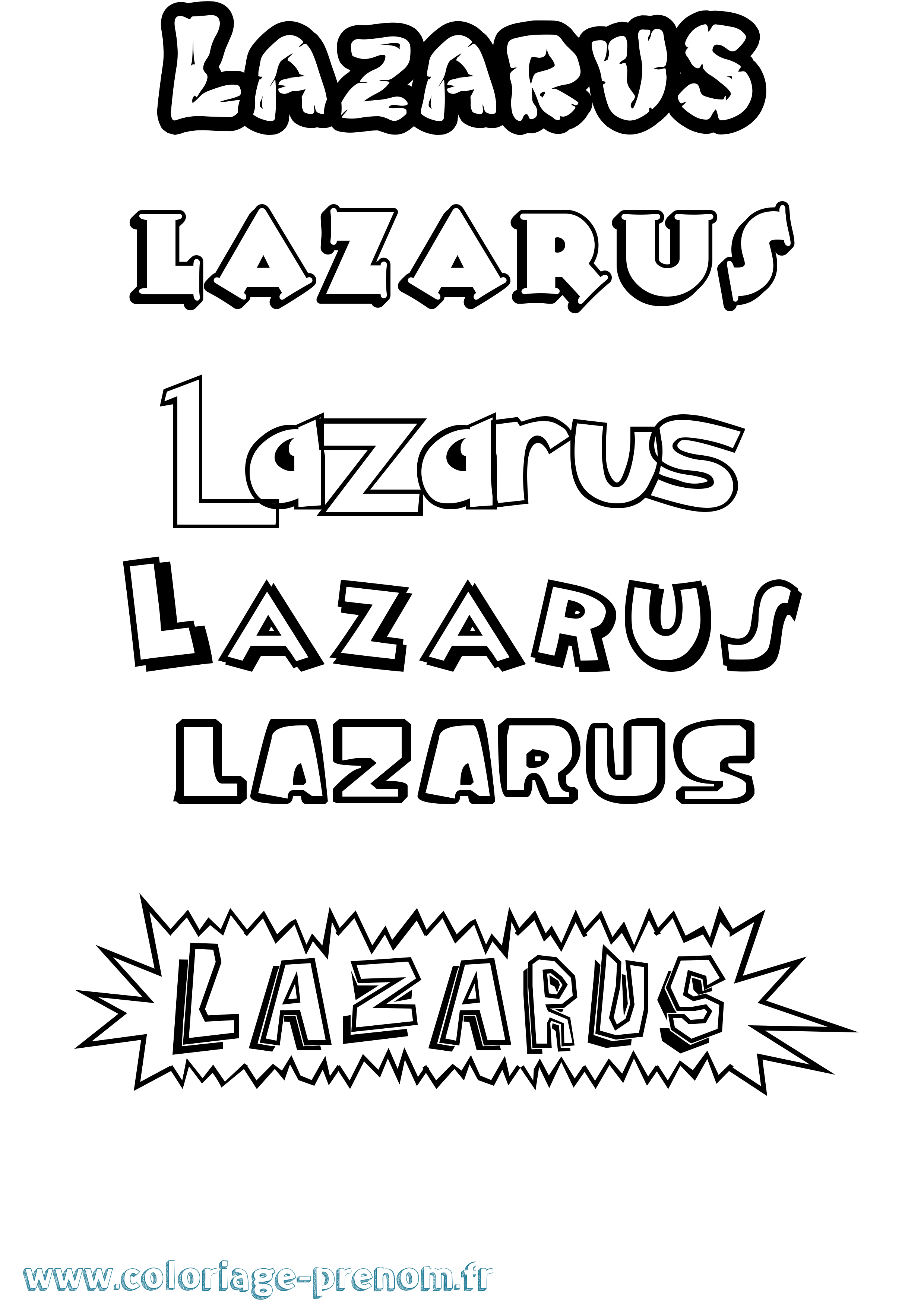 Coloriage Lazarus Dessin Animé Coloriage prénom Lazarus Dessin Animé