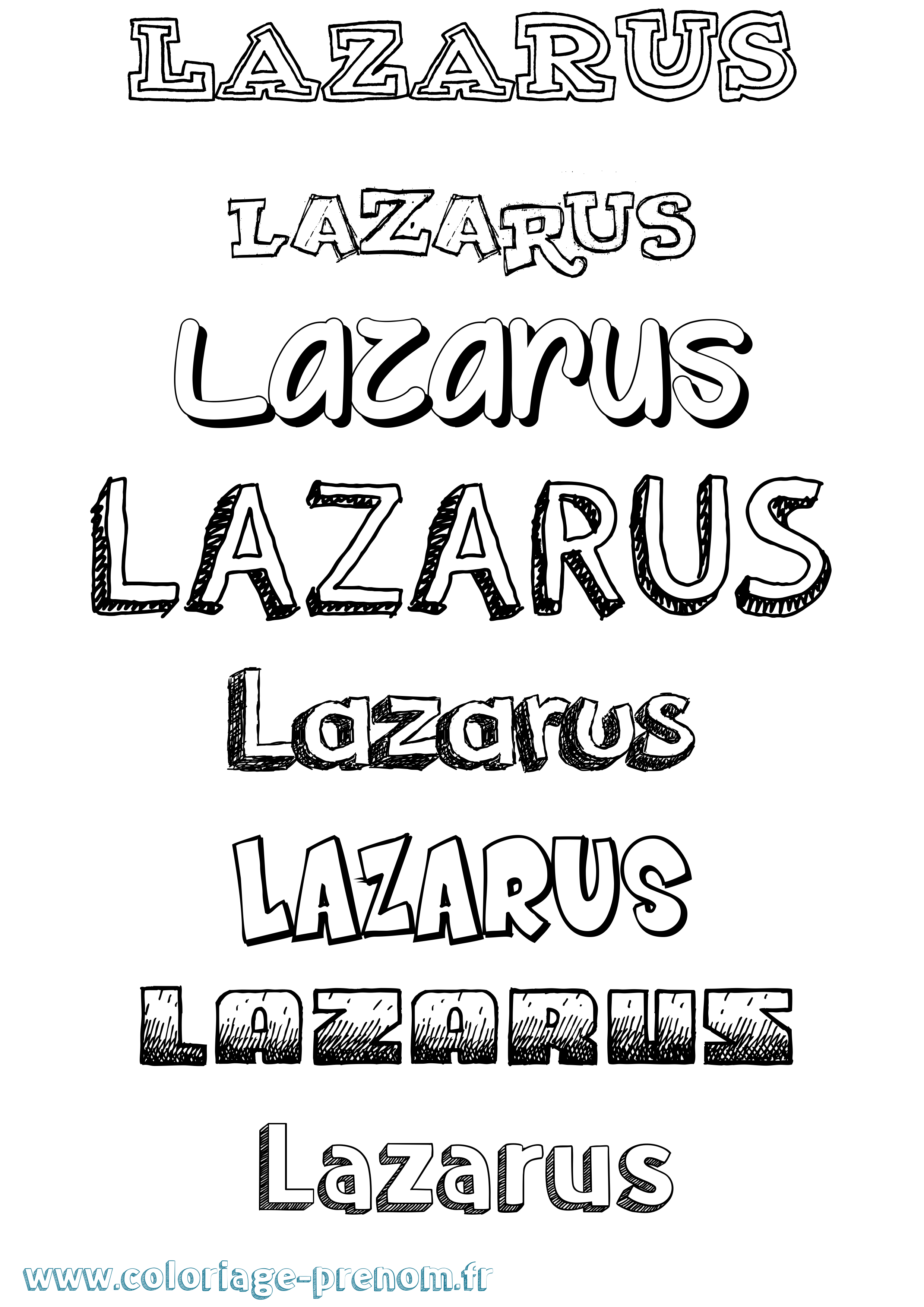 Coloriage Lazarus Dessiné Coloriage prénom Lazarus Dessiné
